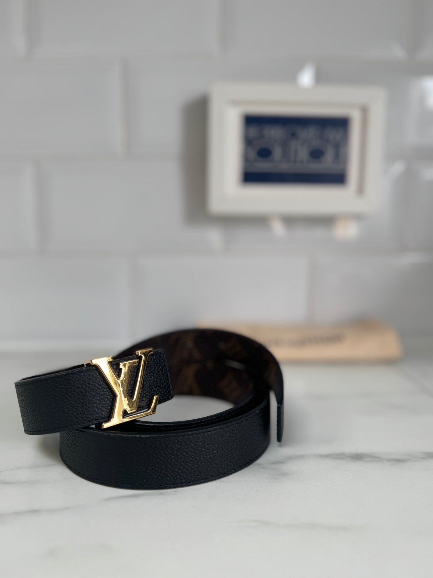 Louis Vuitton Initiales Belt - Black/Brown Monogram