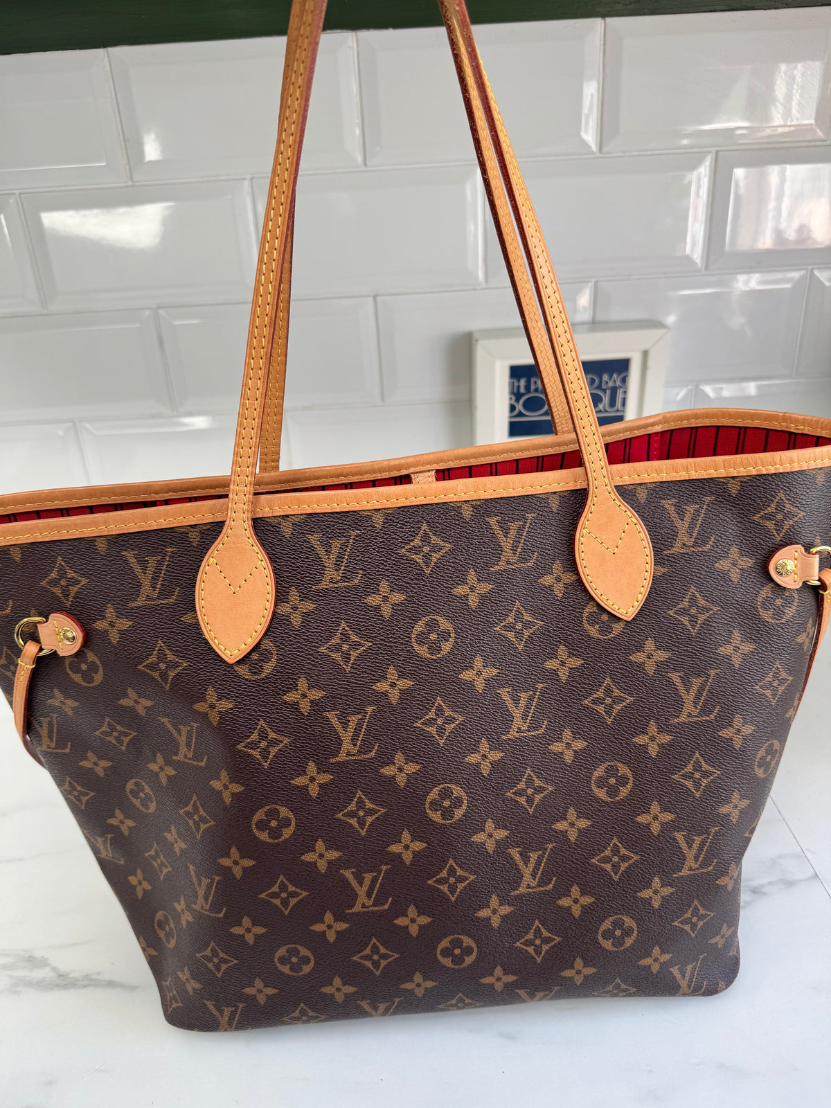 Louis Vuitton MM Neverfull & Pouch- Monogram Cerises