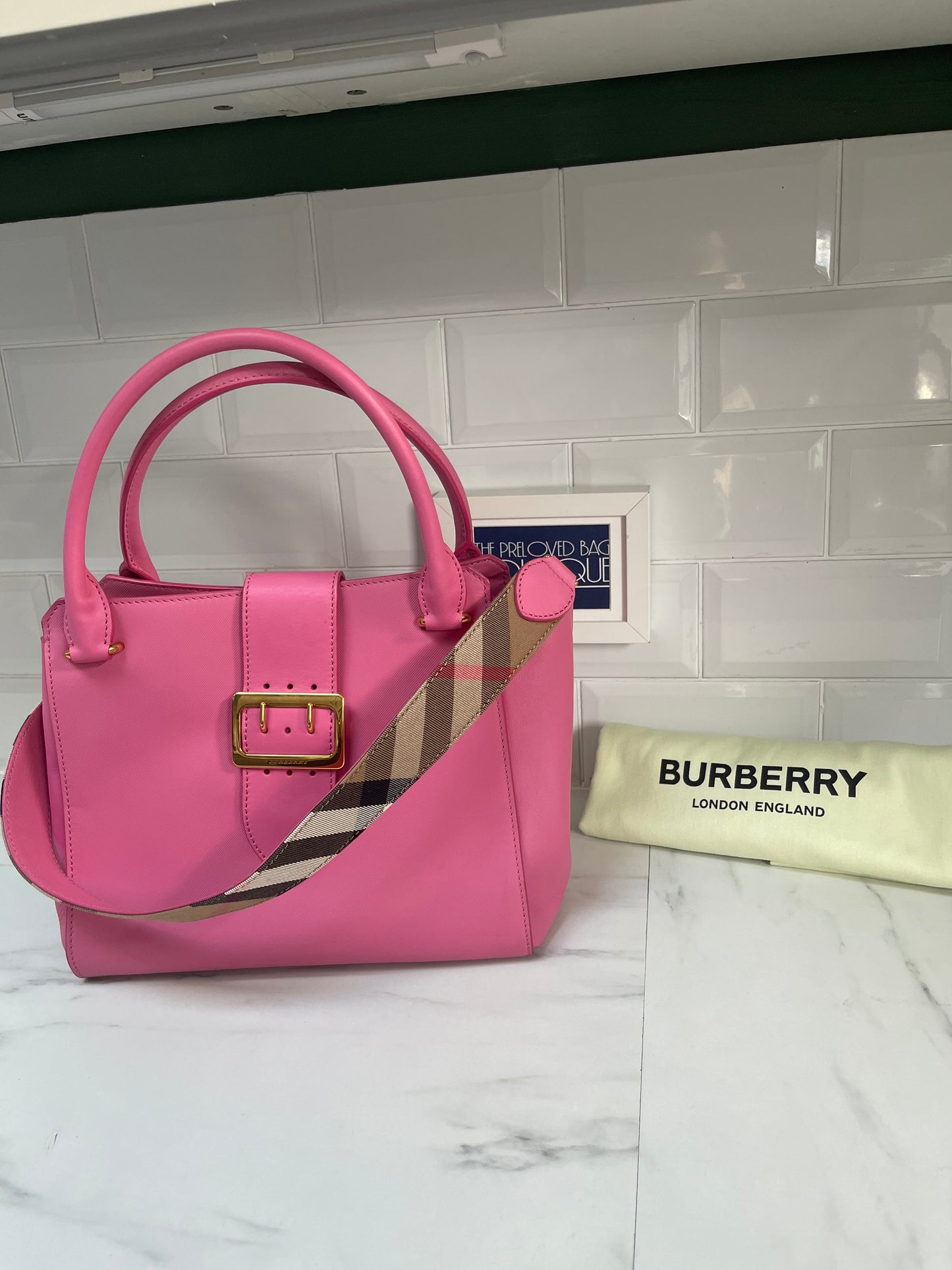 Burberry Medium Buckle Tote - Pink