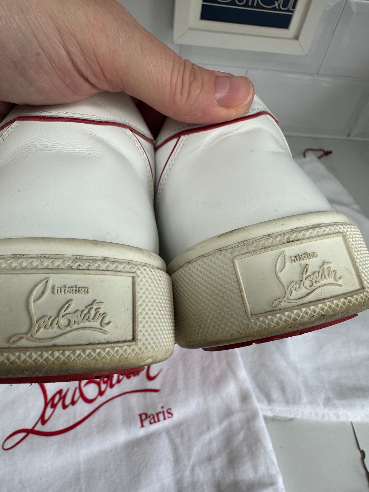 Christian Louboutin Viera Sneakers - White and Red
