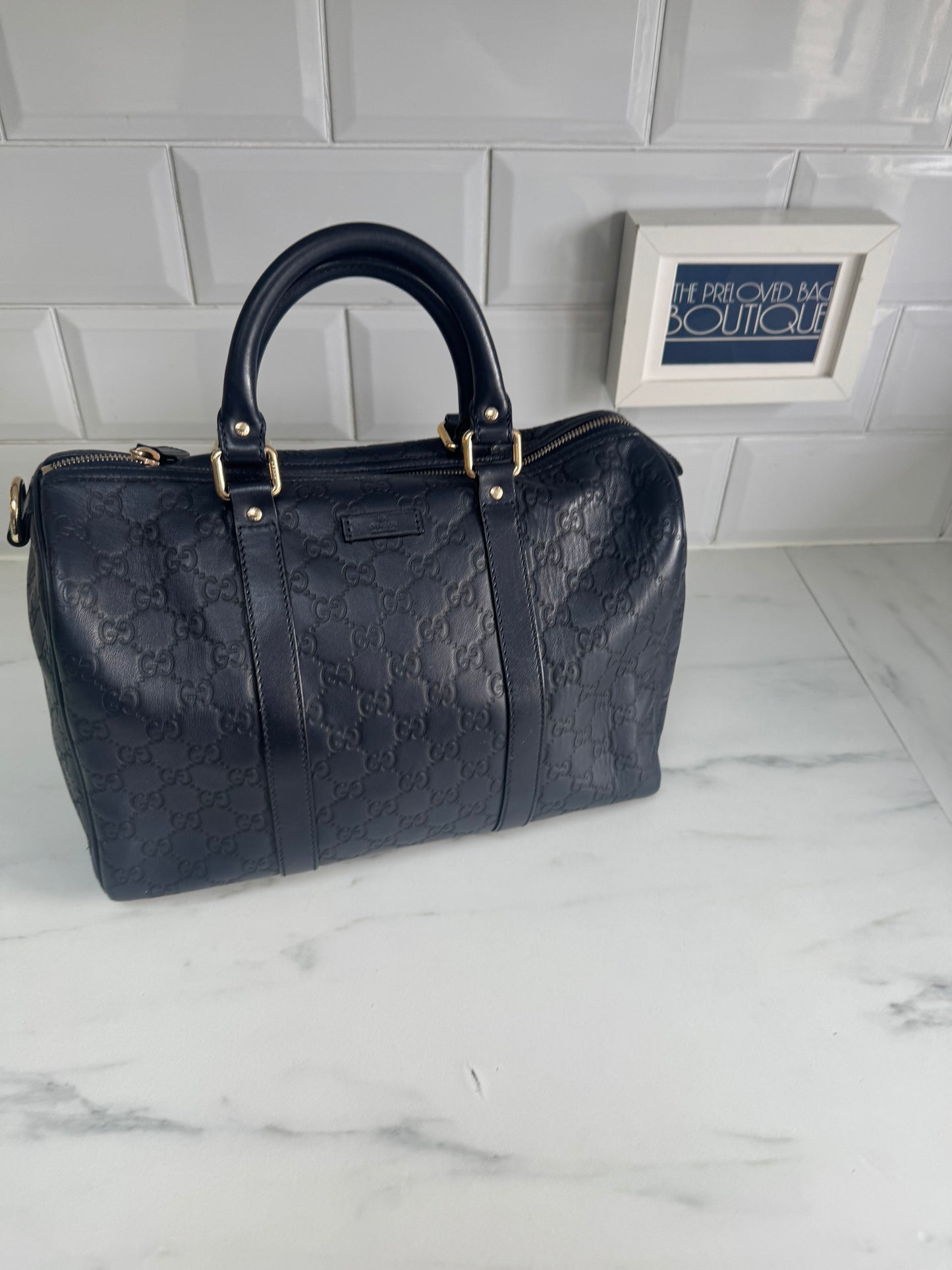 Gucci Boston Guccissima Joy Hold-all - Navy