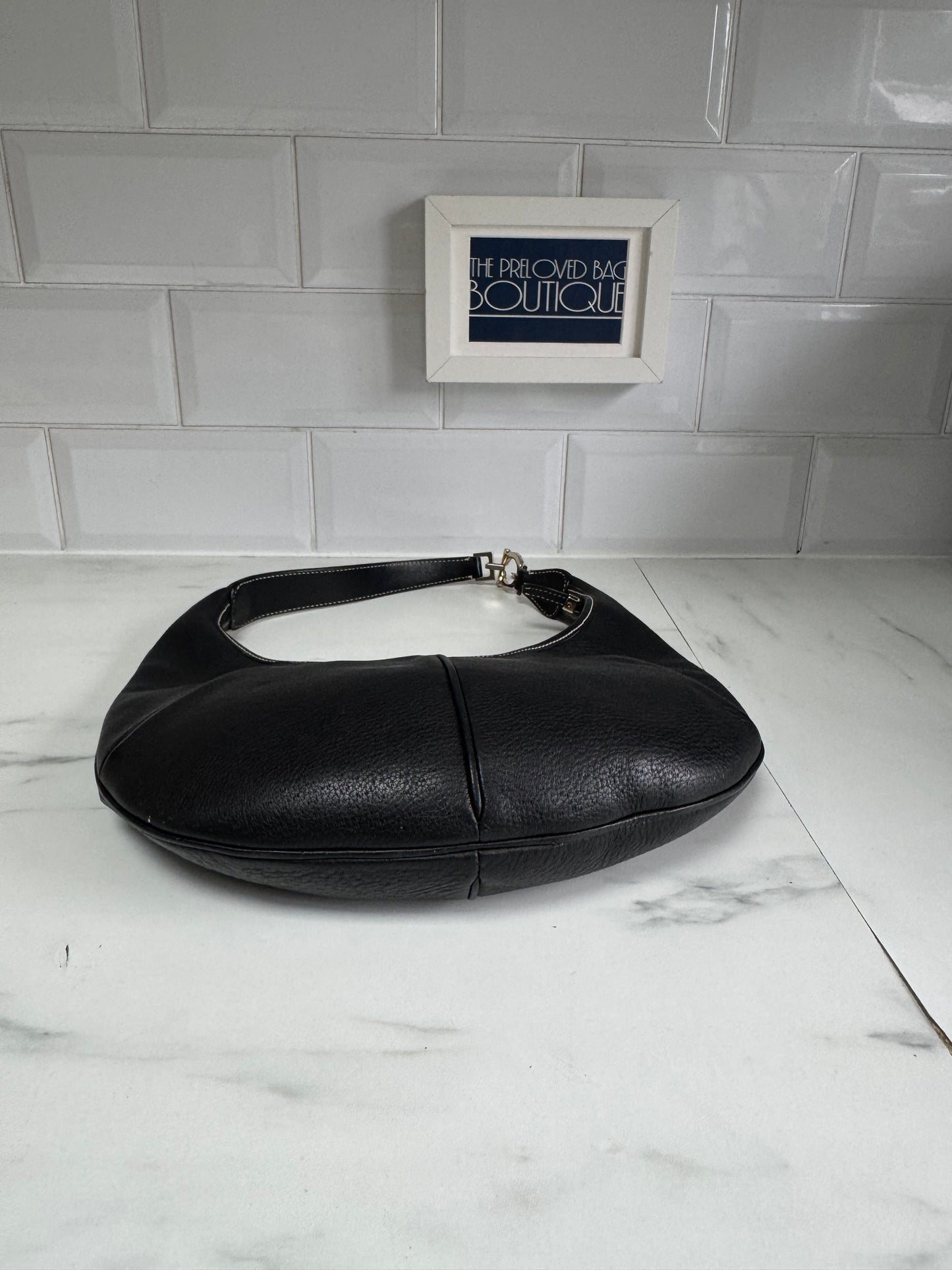 Ferragamo Gancini Shoulder Bag - Black