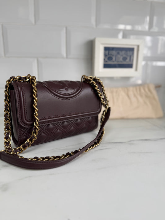 Tory Burch Fleming Shoulder Bag - Burgundy