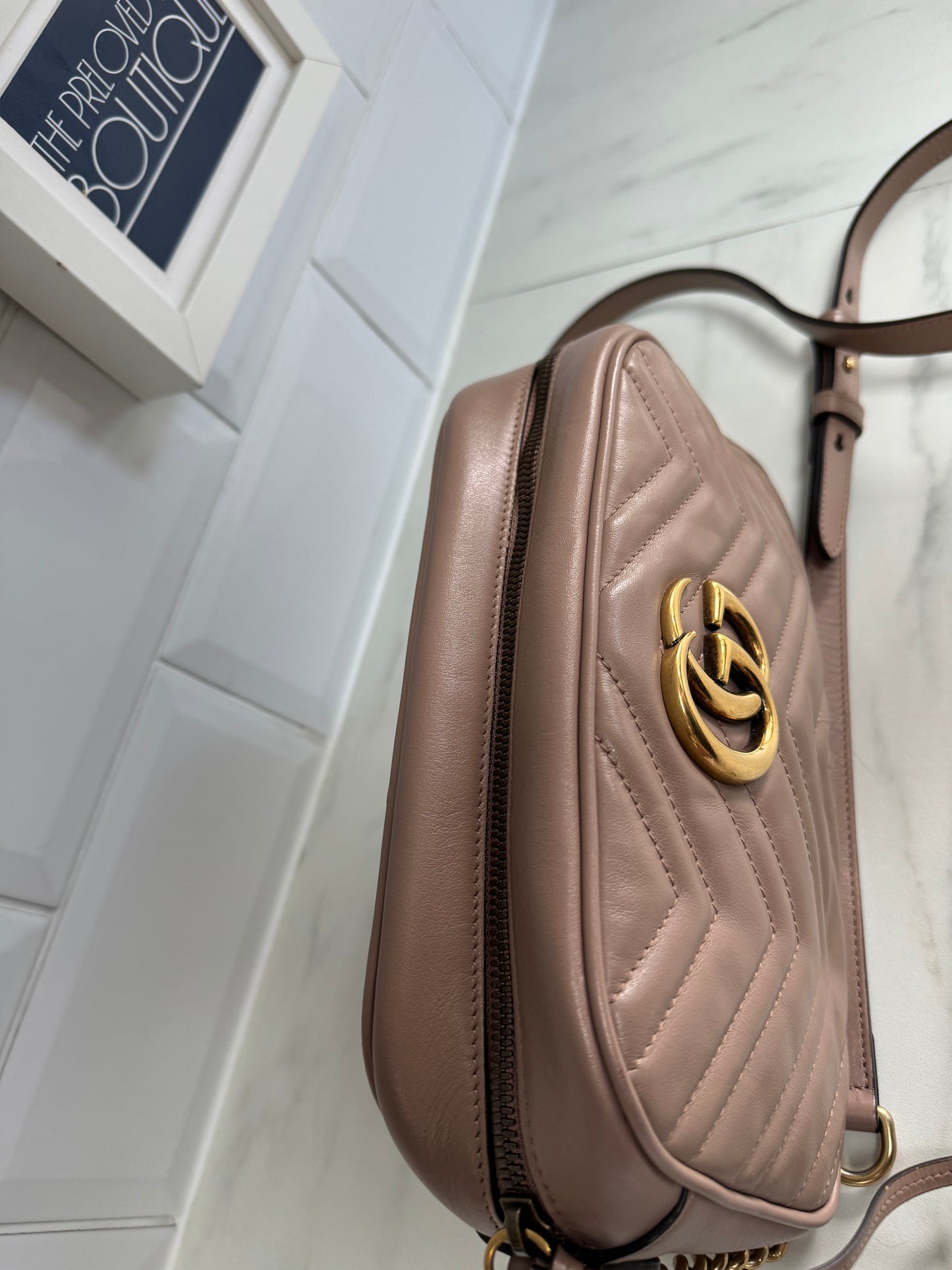 Gucci Marmont Shoulder Bag - Nude