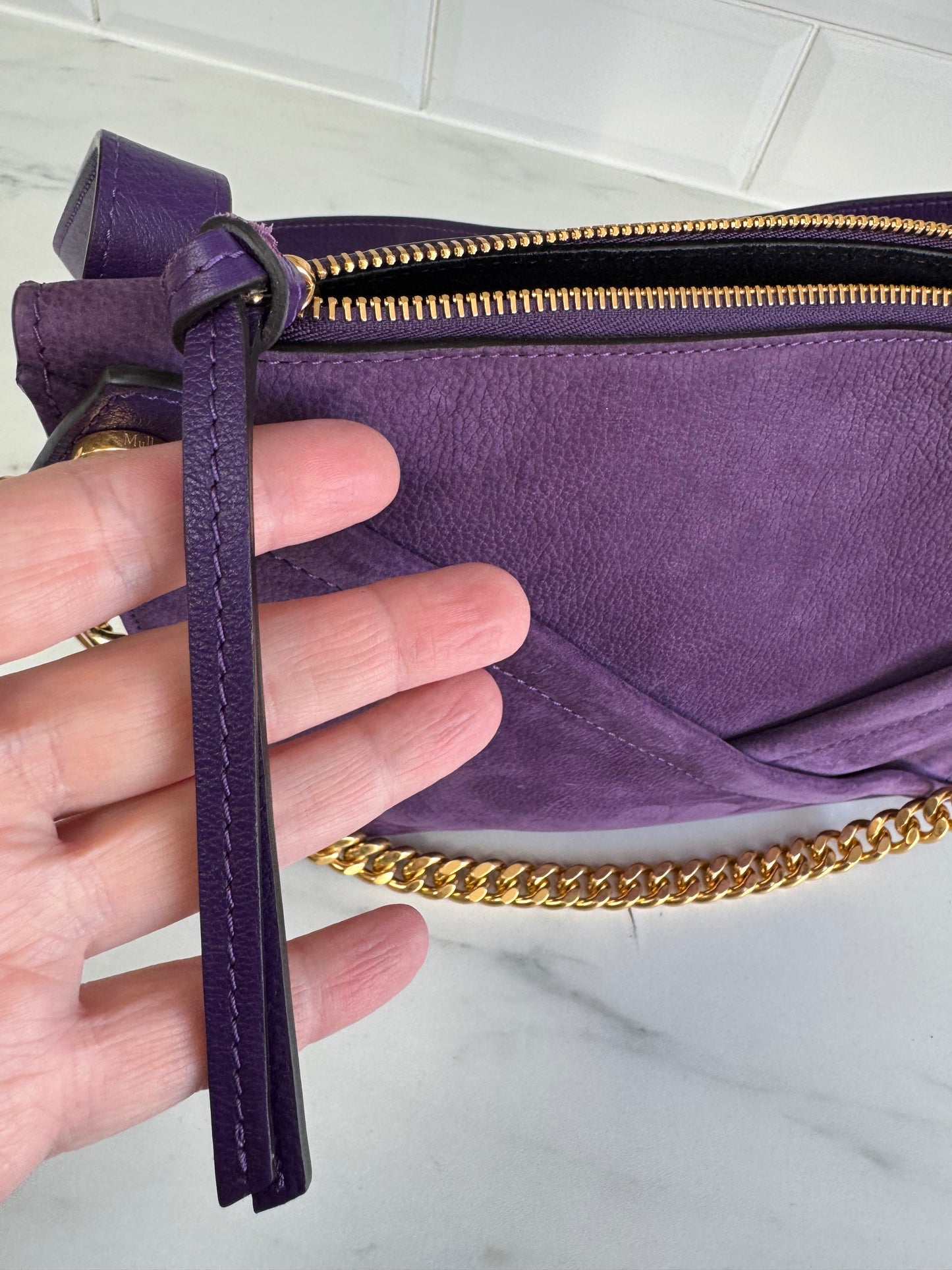 Mulberry M Zipped Pouch - Amethyst