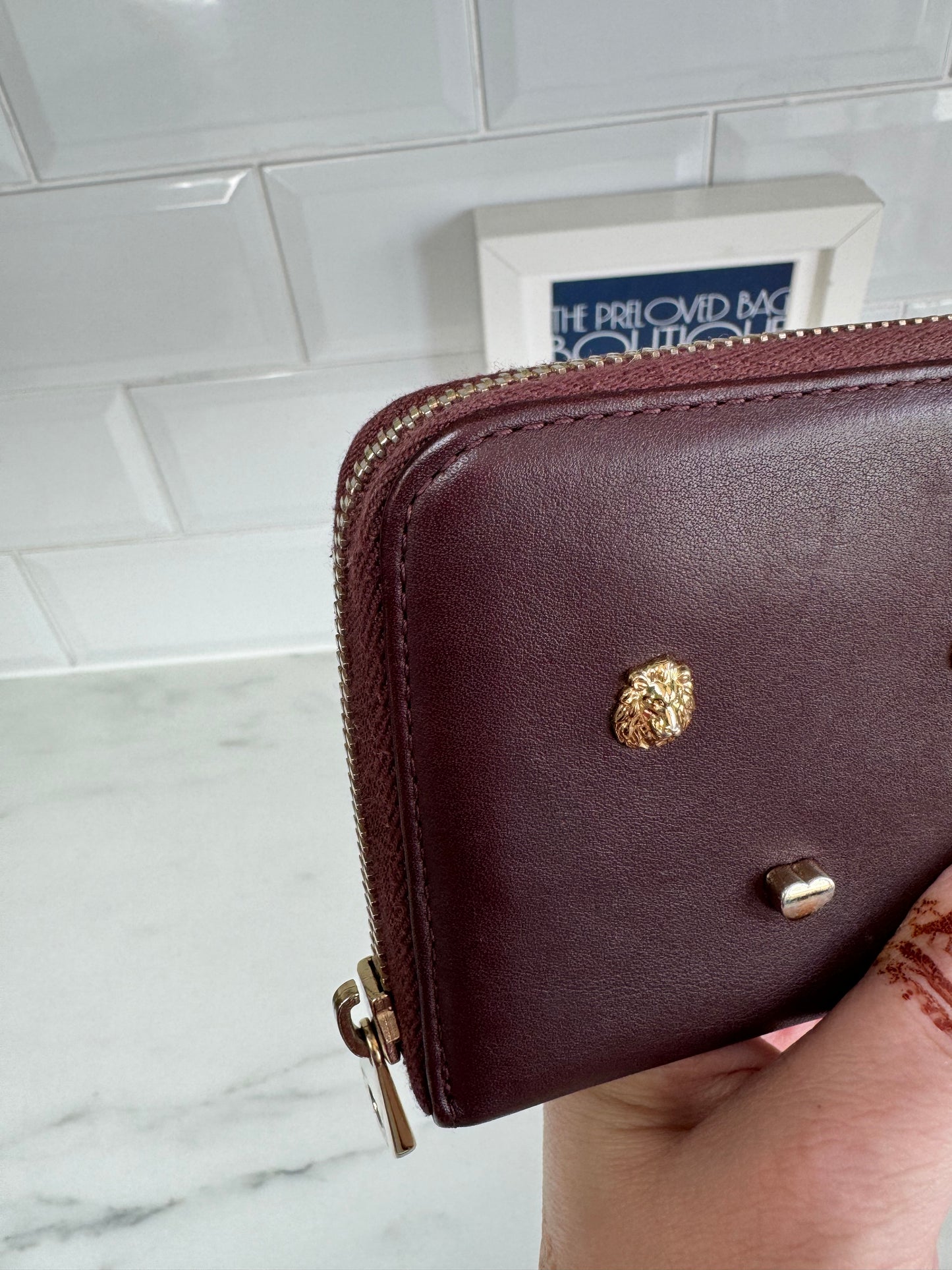 Mulberry Cara Rivet Long Continental Wallet - Oxblood