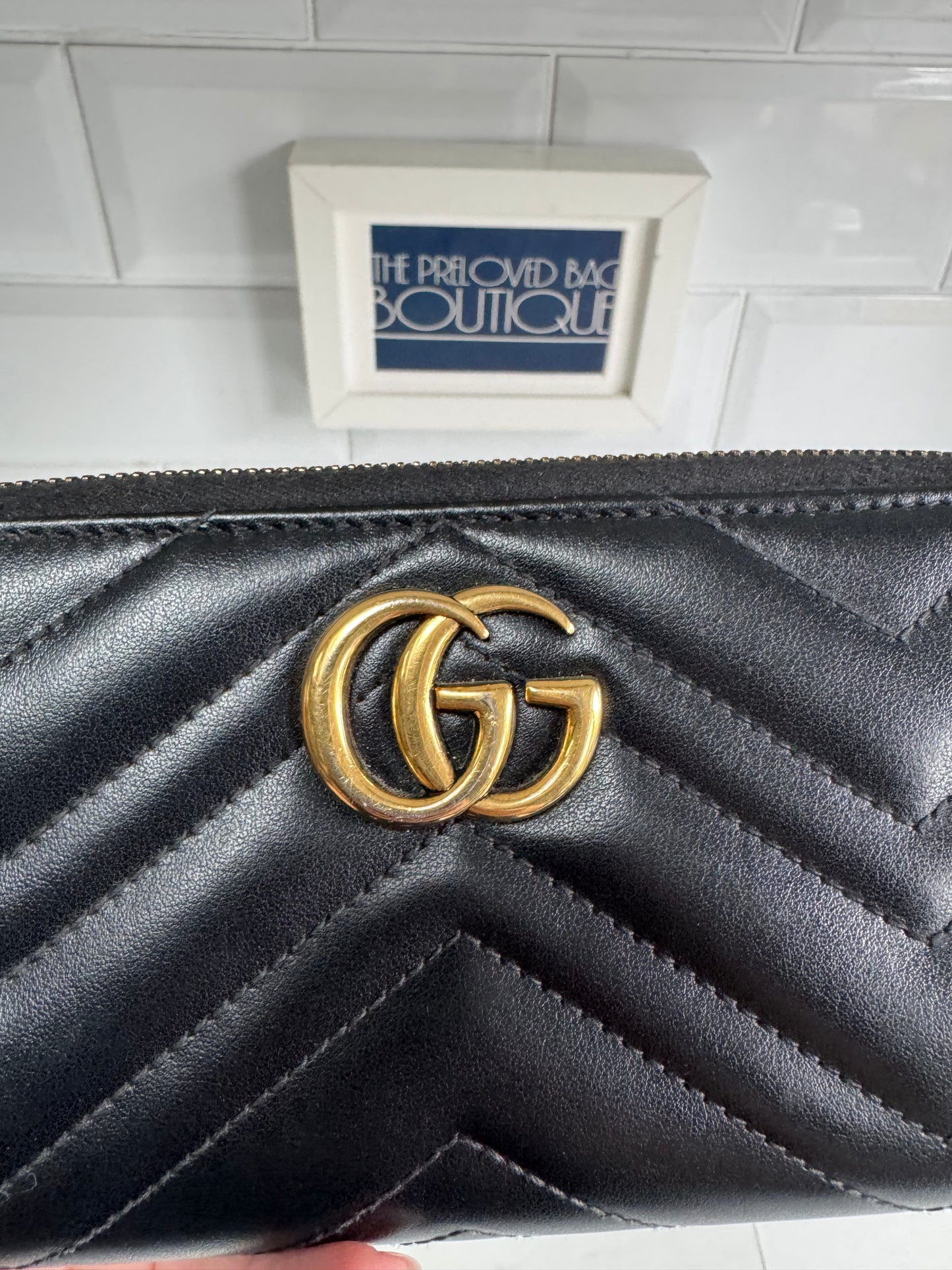 Gucci GG Marmont Zip Around Wallet - Black