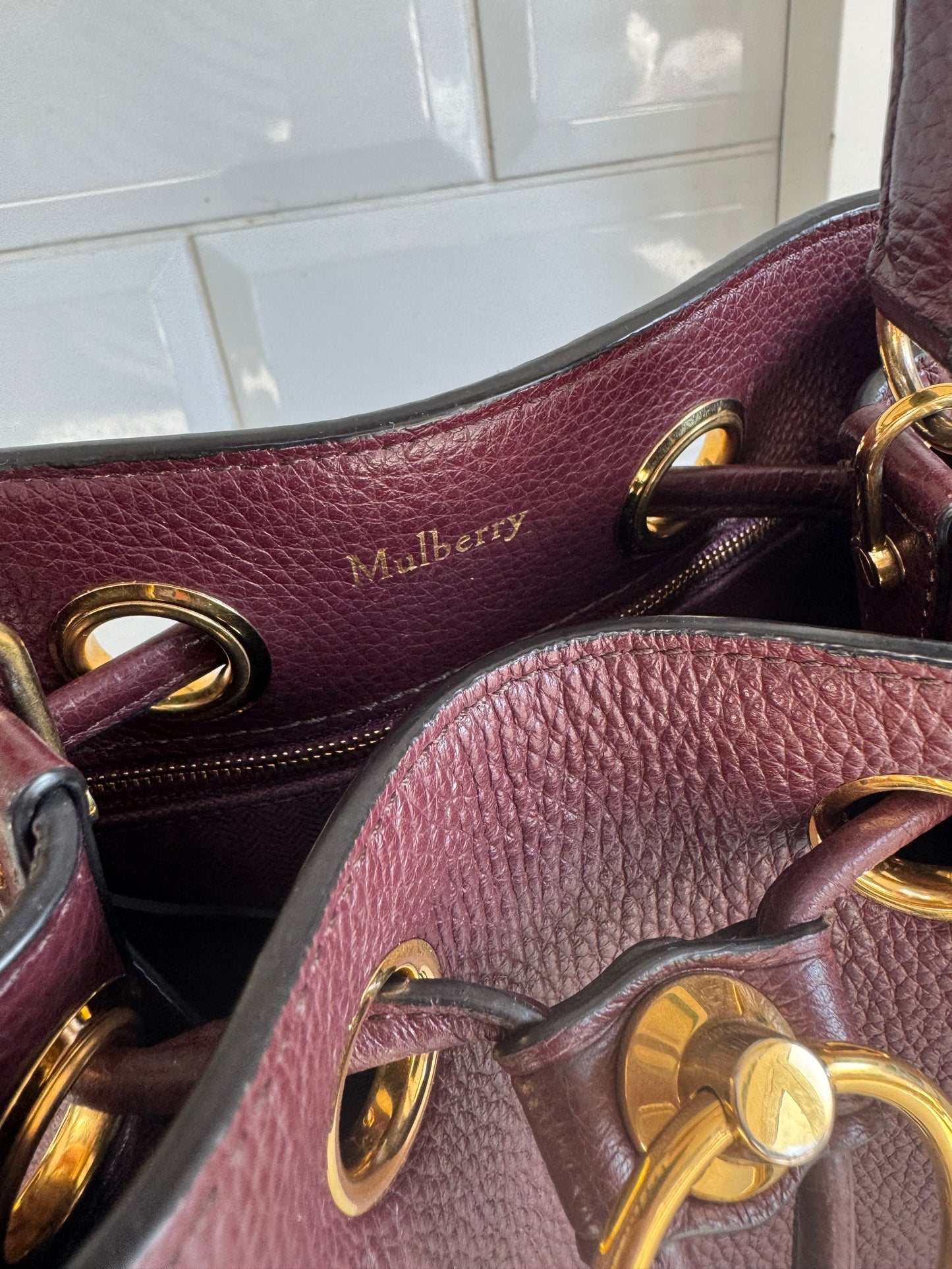 Mulberry Hampstead Bucket Bag - Oxblood