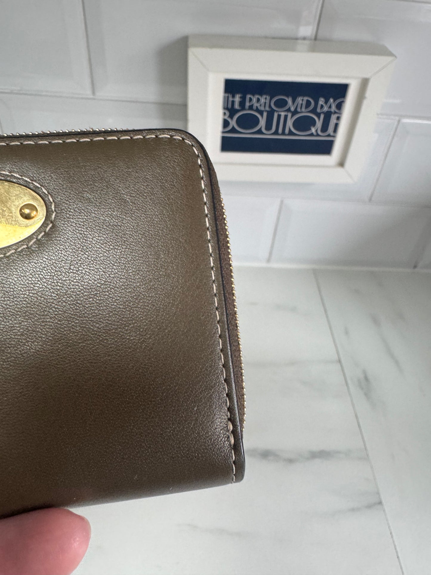Mulberry Plaque Small Zip aAround Purse - Dark Palm