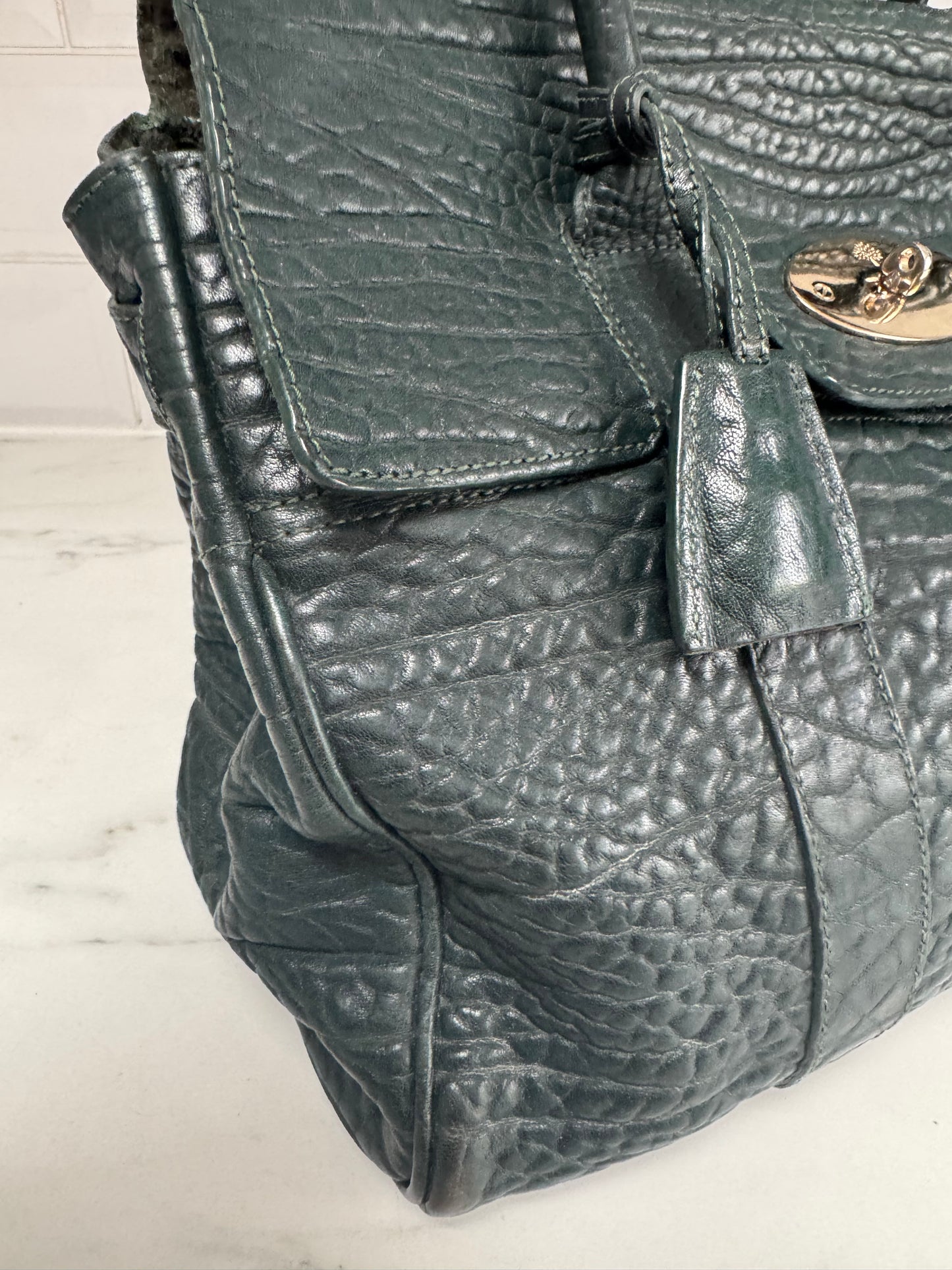 Mulberry Bayswater in Shrunken Calf - Forest Green