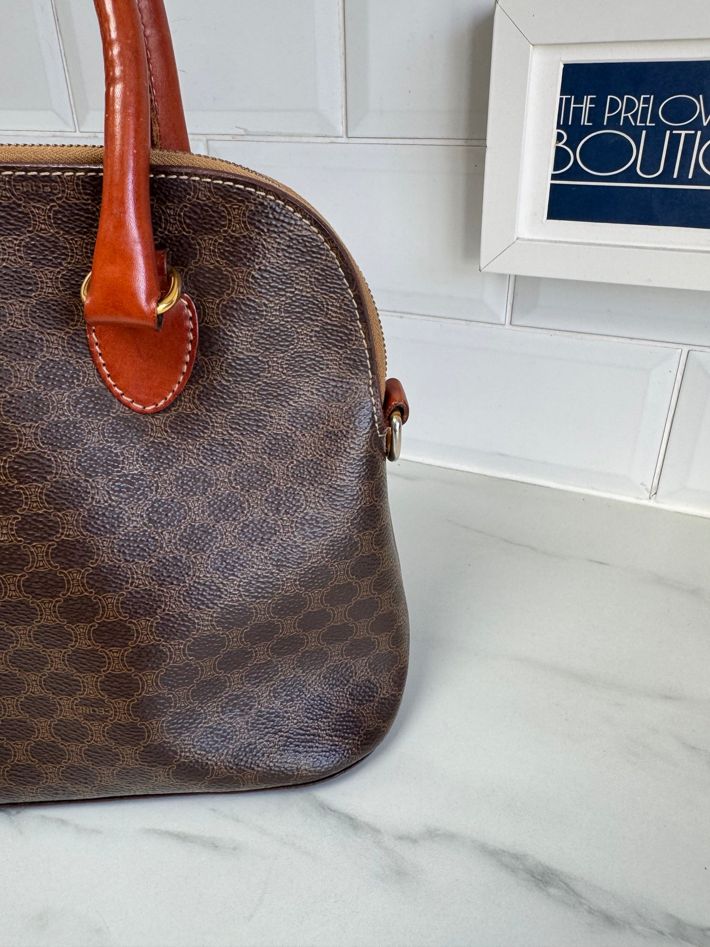 Celine Macadam Dome Bag - Monogram Brown