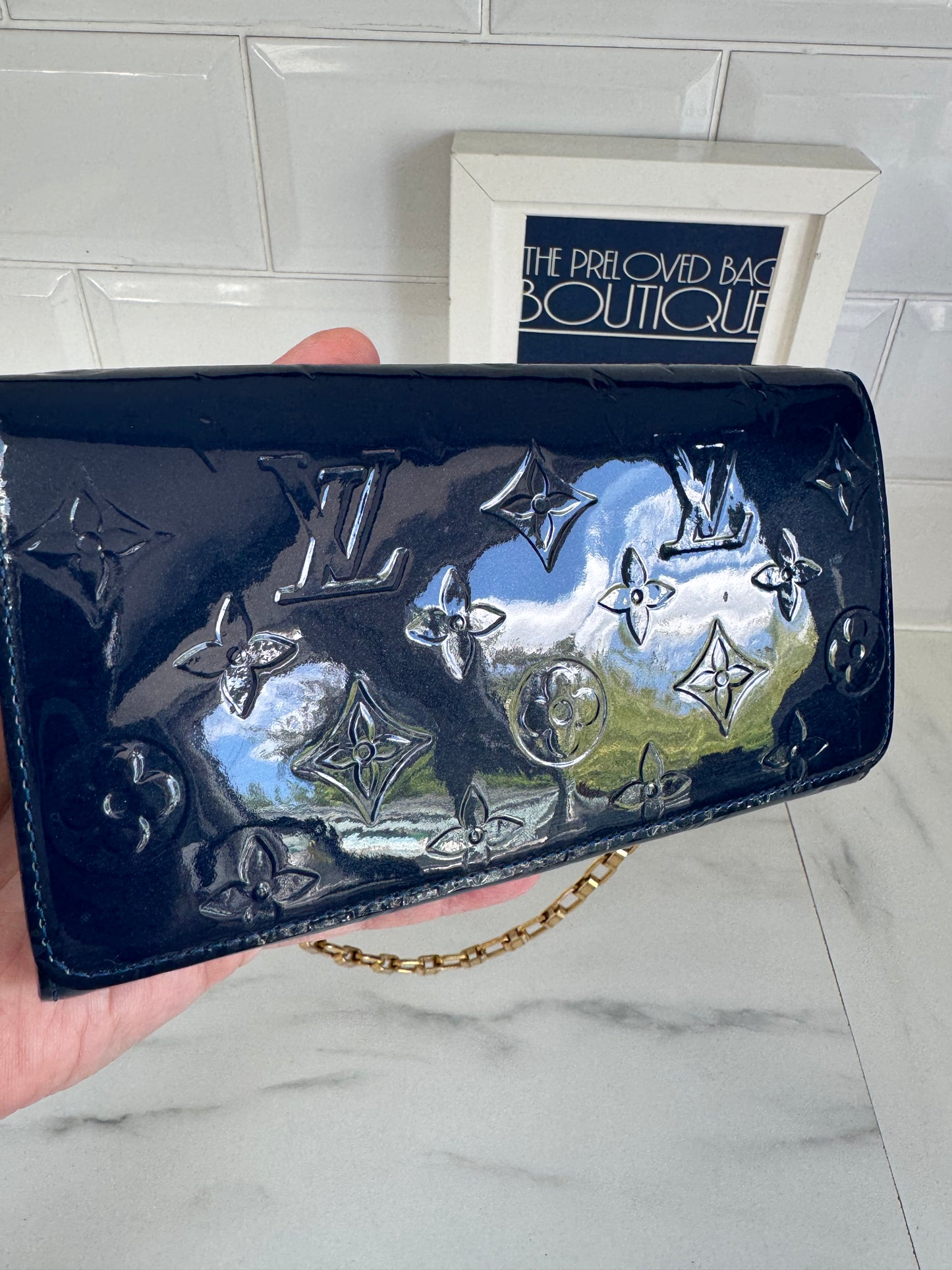 Louis Vuitton Monogram Vernis Chaine Wallet - Grand Bleu