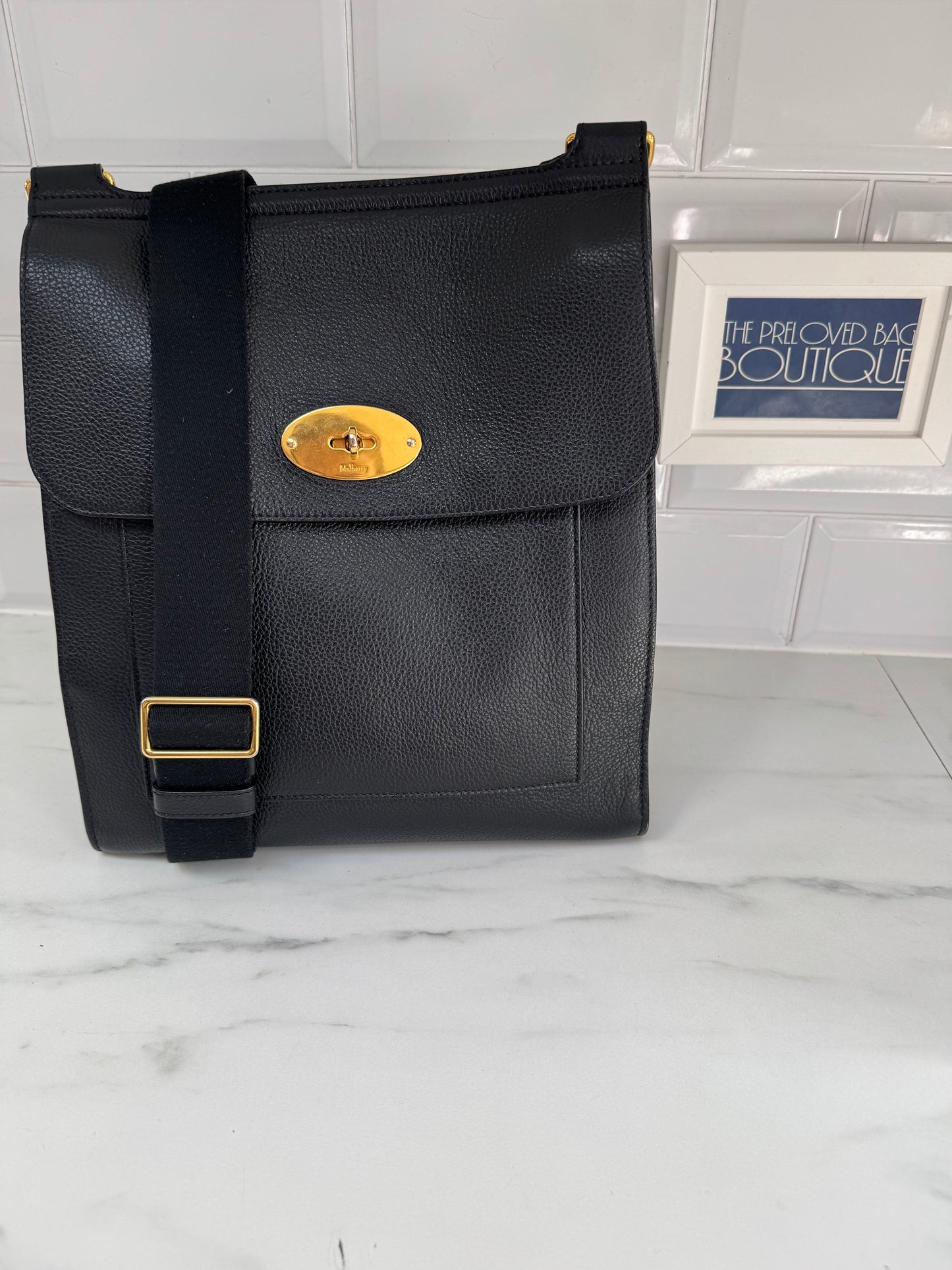Mulberry Large Antony Messenger - Black