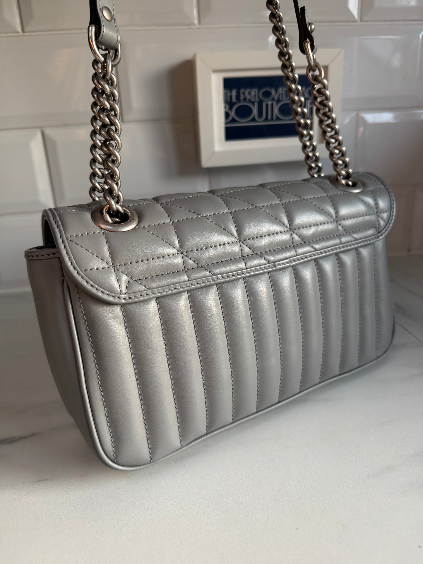 Gucci GG Marmont Shoulder Bag - Grey