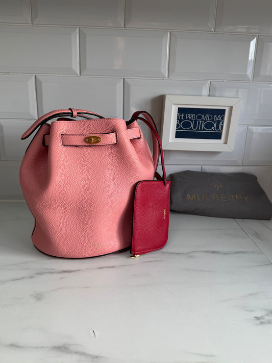 Mulberry Abbey Bucket Bag - Macaroon Pink & Red