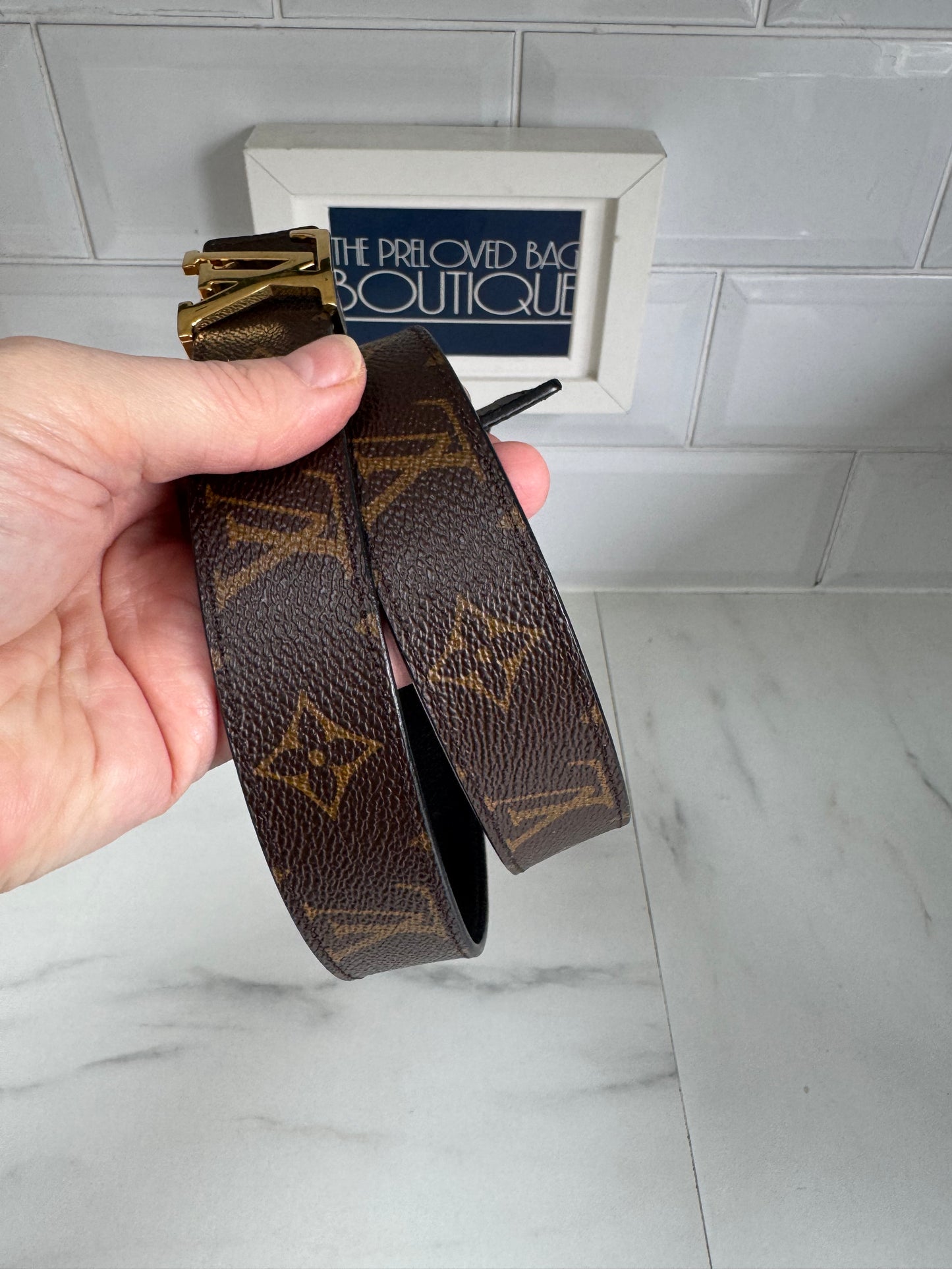 Louis Vuitton Initials Slim Monogram Belt - Brown