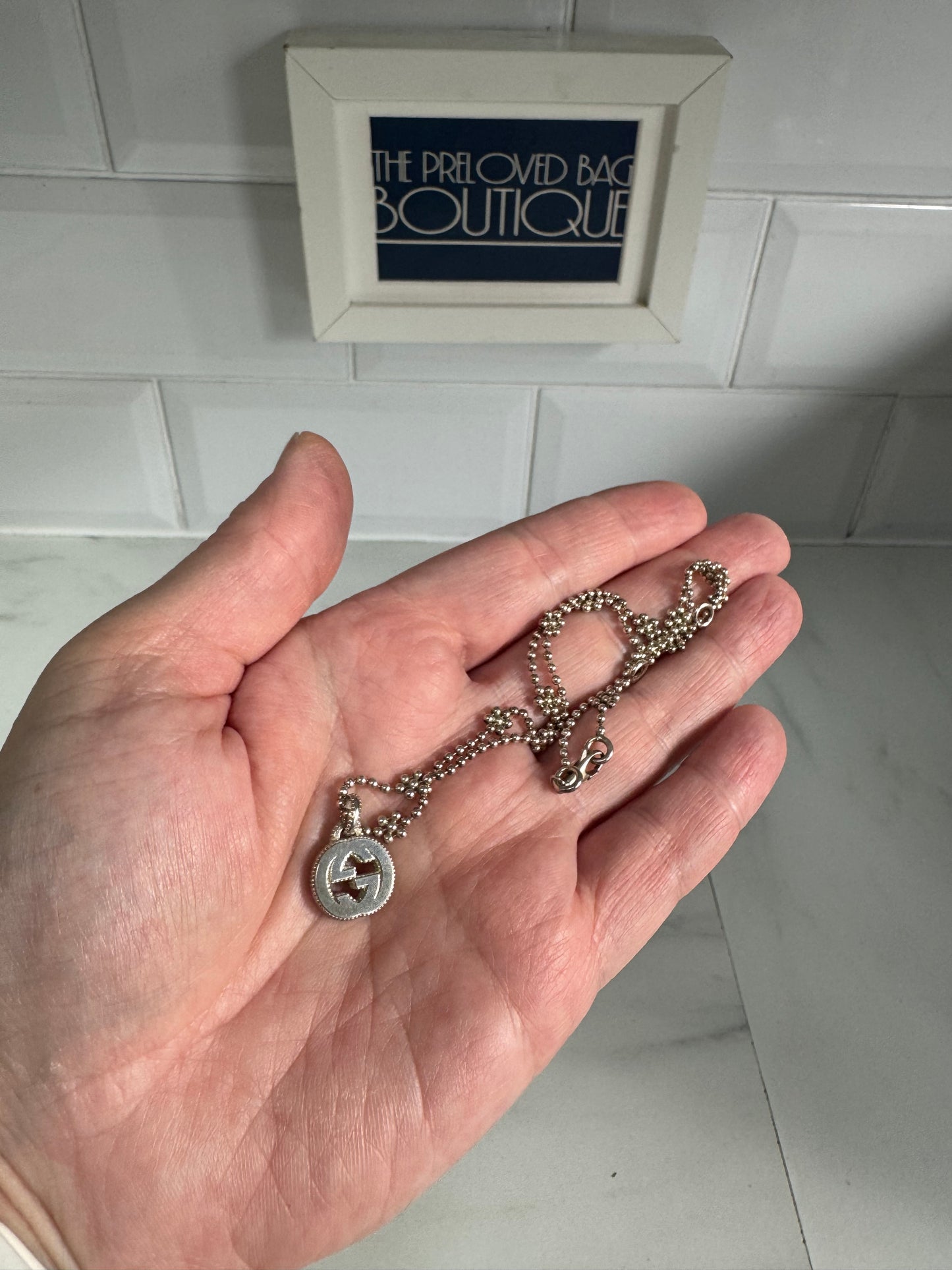 Gucci Interlocking G Pendant Necklace - Silver