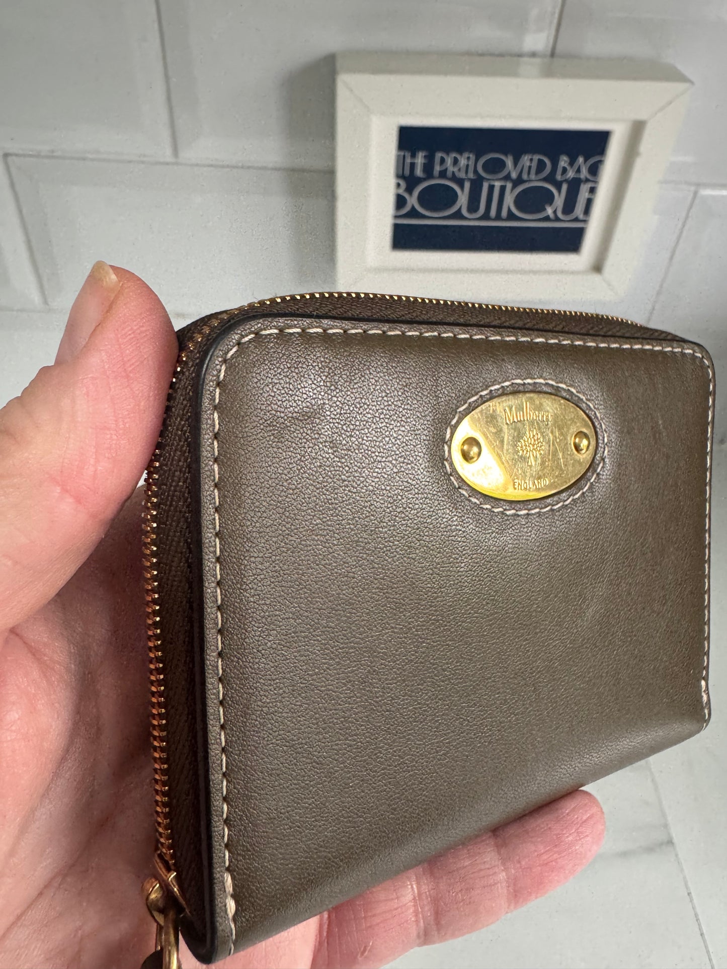 Mulberry Plaque Small Zip aAround Purse - Dark Palm
