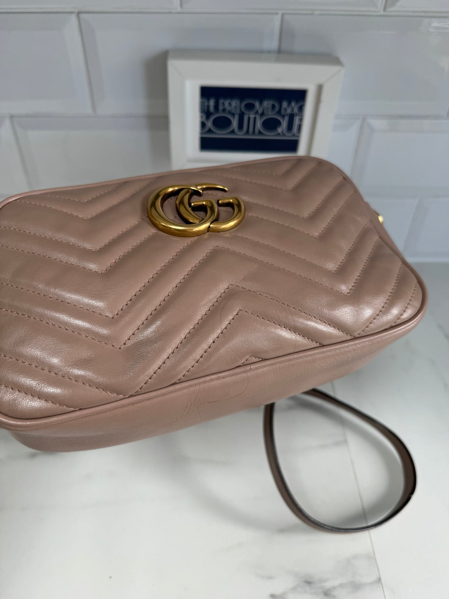 Gucci Marmont Shoulder Bag - Nude