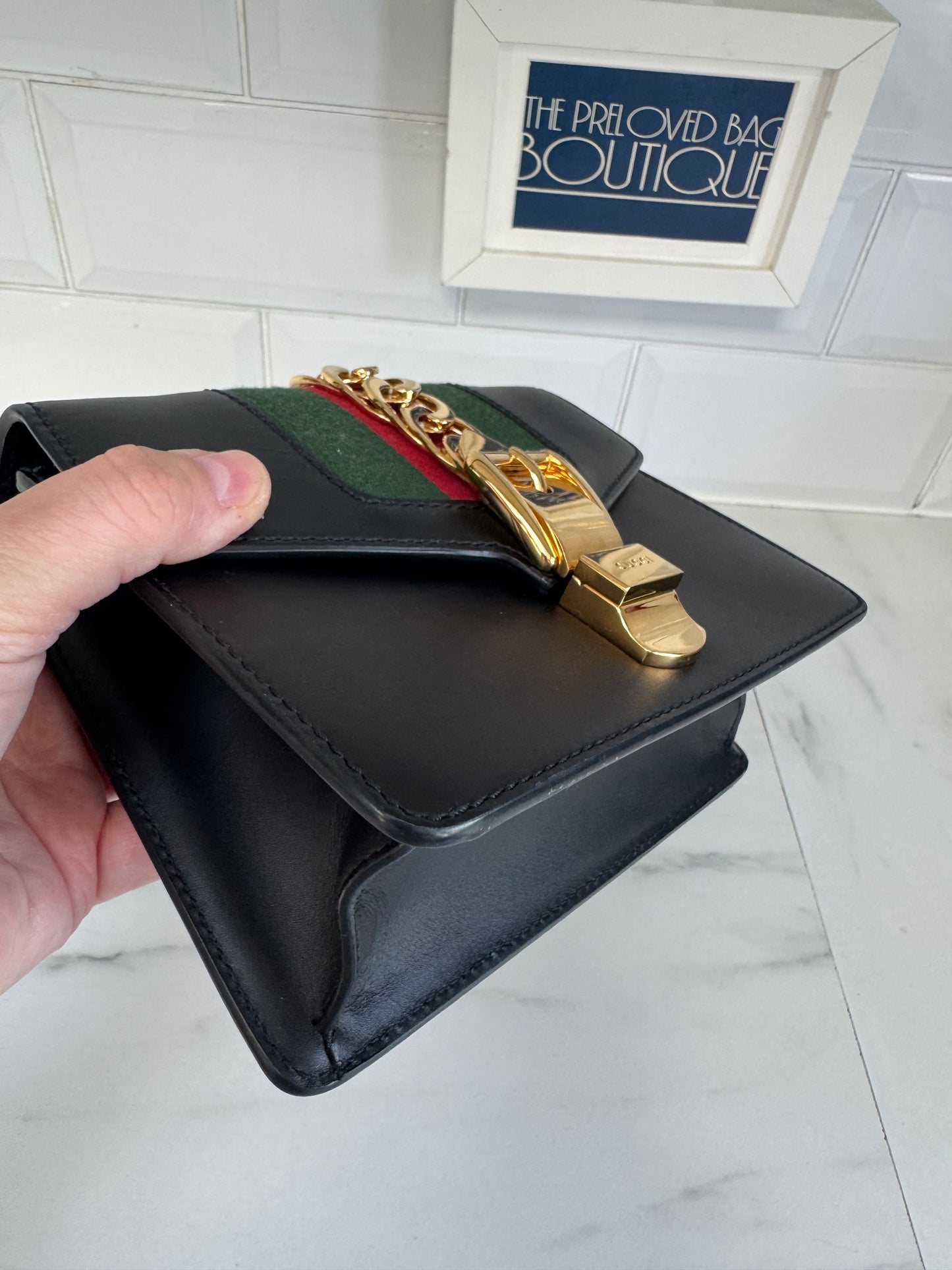 Gucci Mini Sylvia Shoulder bag - Black, Green, Red and Gold