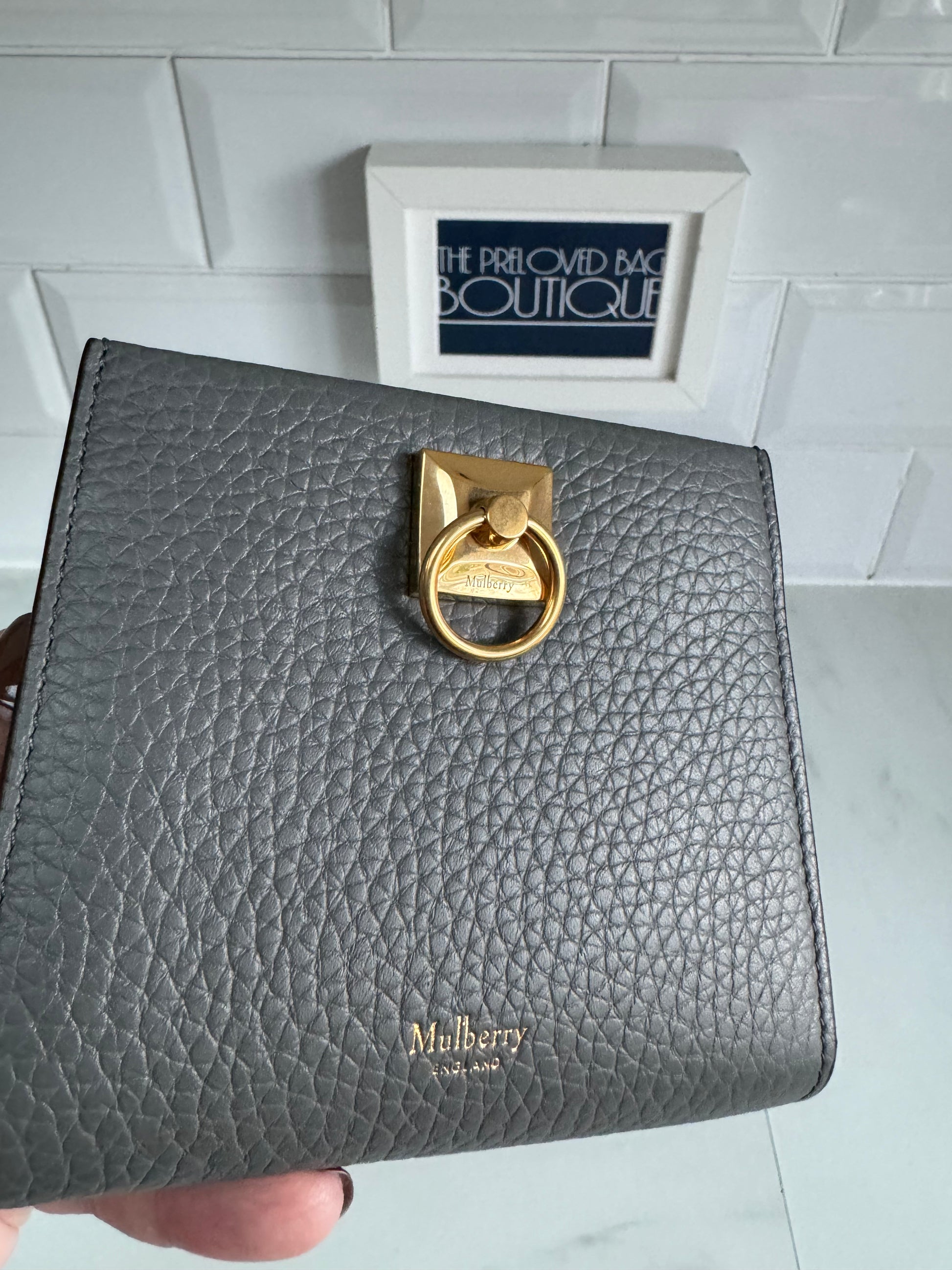 Grey mulberry purse discount