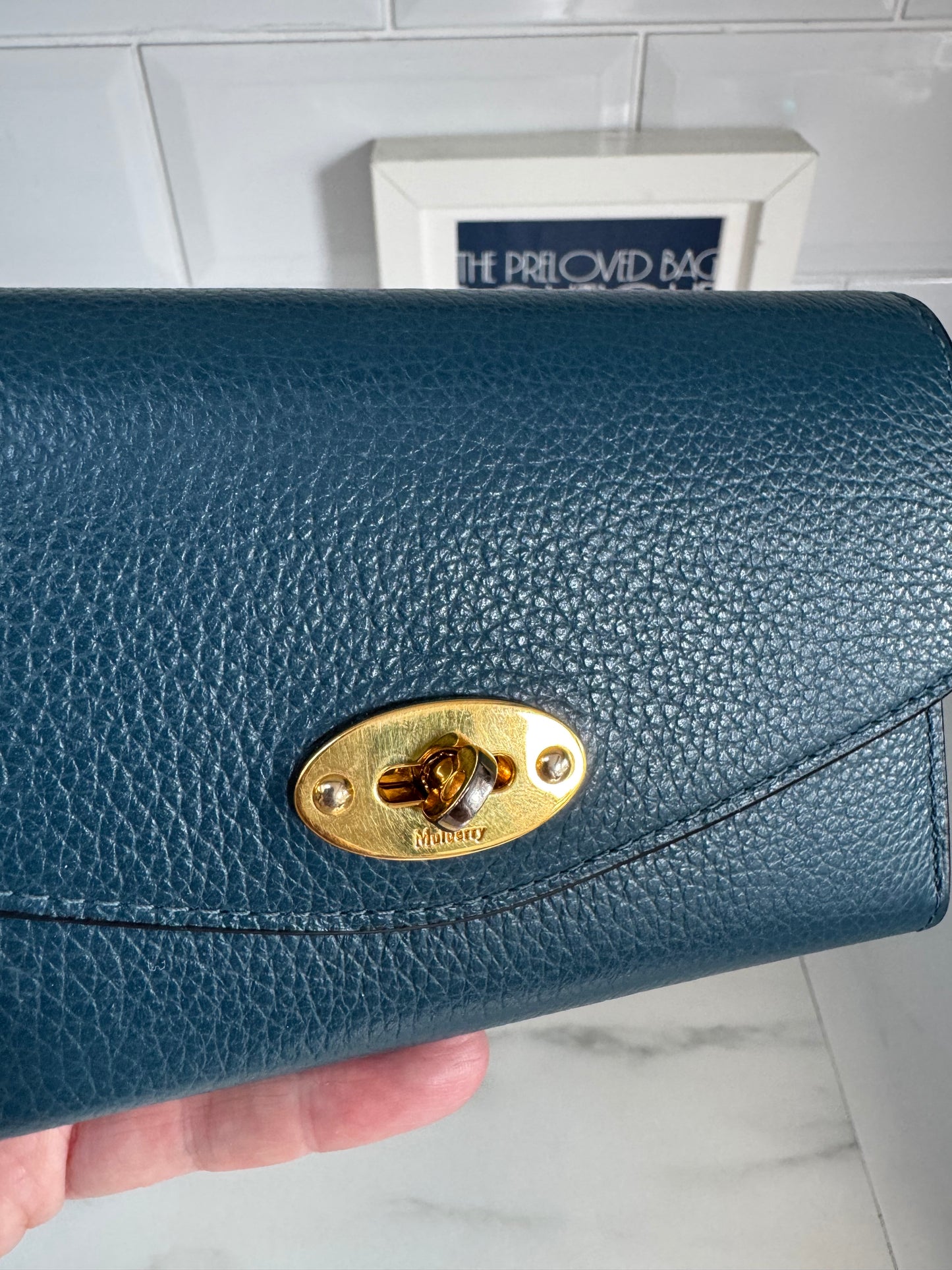 Mulberry Medium Darley Wallet - Deep Sea