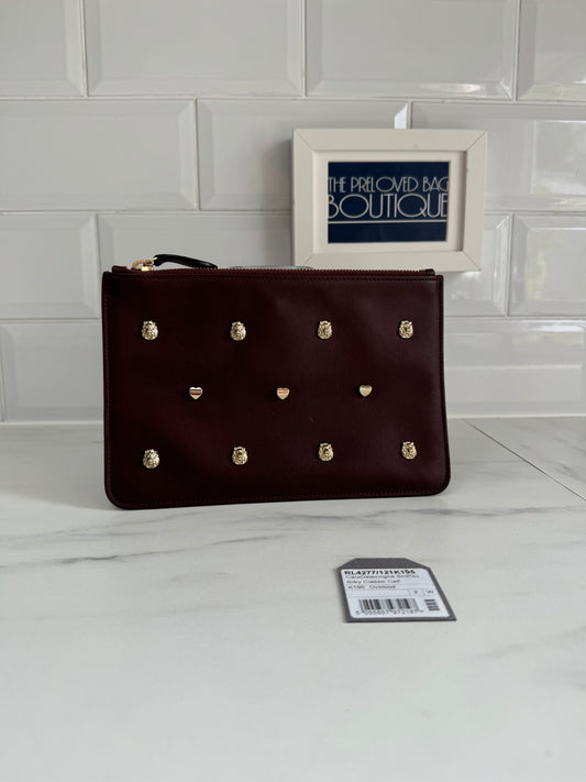 Mulberry Limited Edition Cara Delevingne Rivett Small Pouch - Oxblood