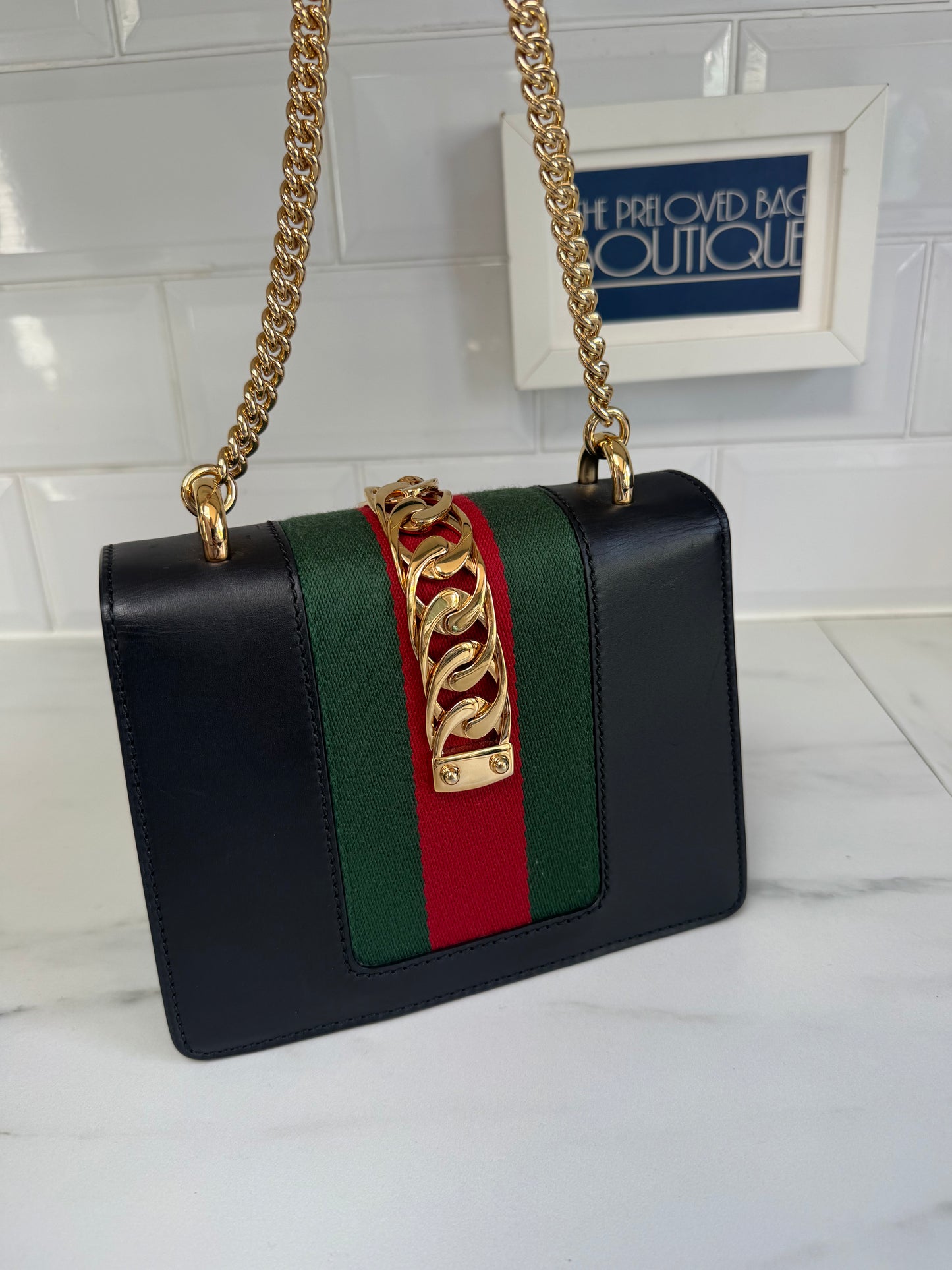 Gucci Mini Sylvia Shoulder bag - Black, Green, Red and Gold