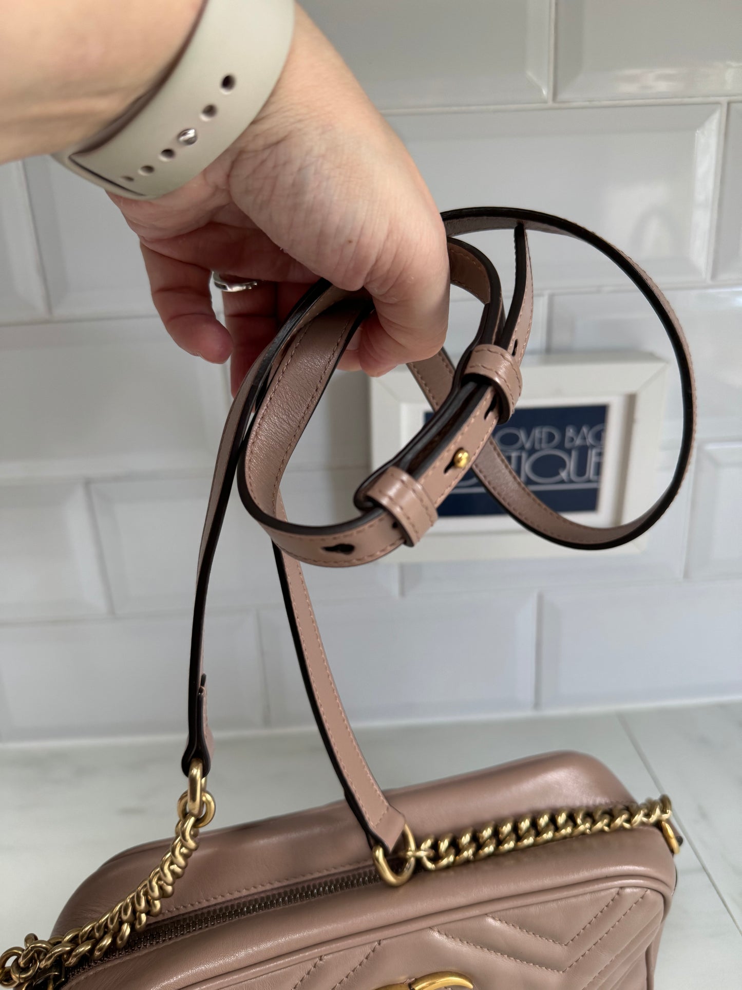 Gucci Marmont Shoulder Bag - Nude