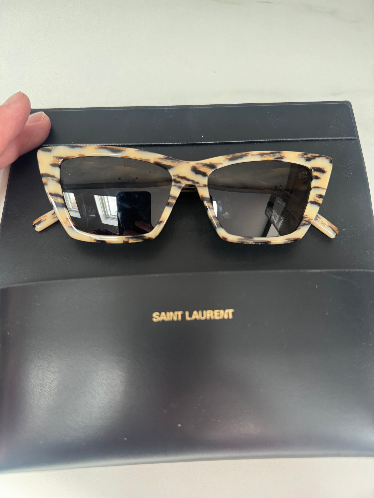 Saint Laurent Deville Sunglasses - Ivory & Bronze