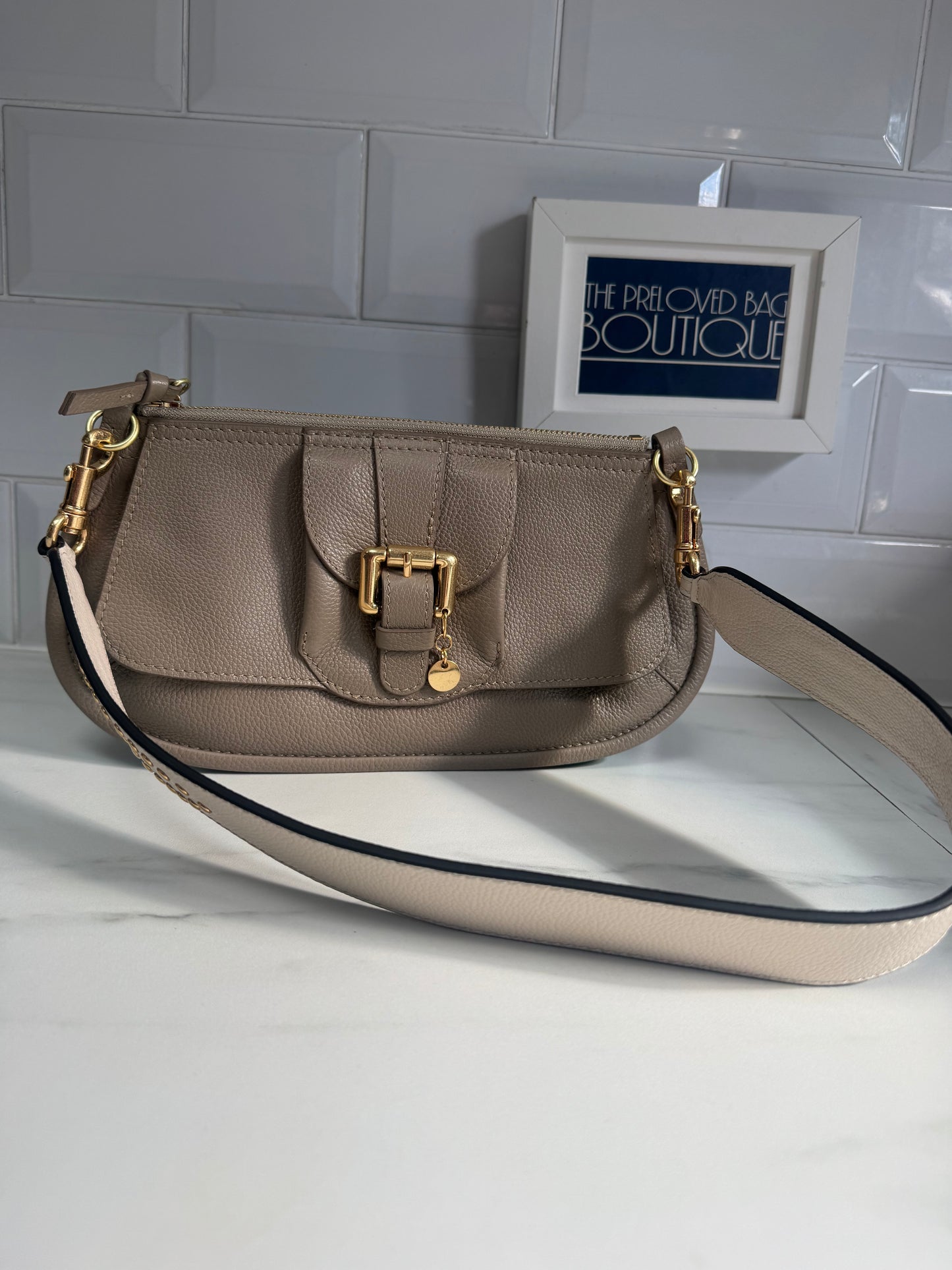 Chloè Lesley Baguette Saddle Bag - Motty Grey