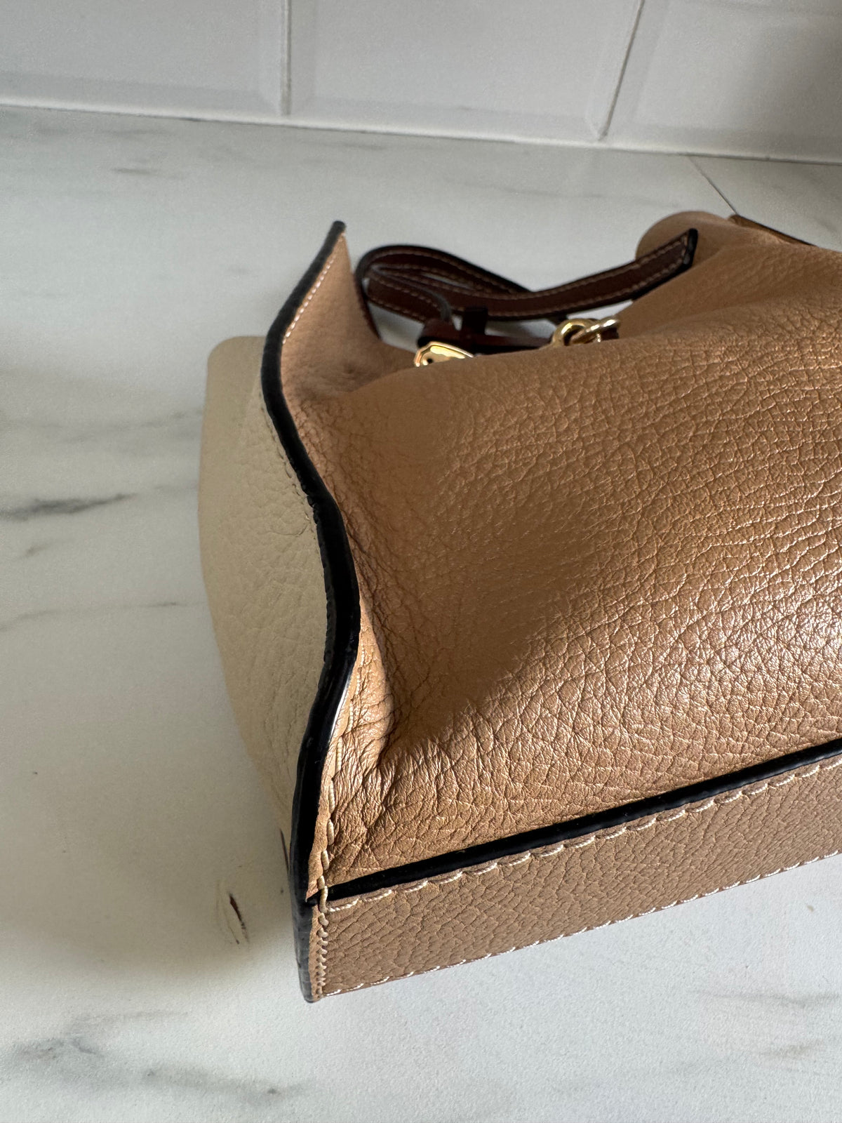 Marc Jacobs Mini Grind tote - Tan and White
