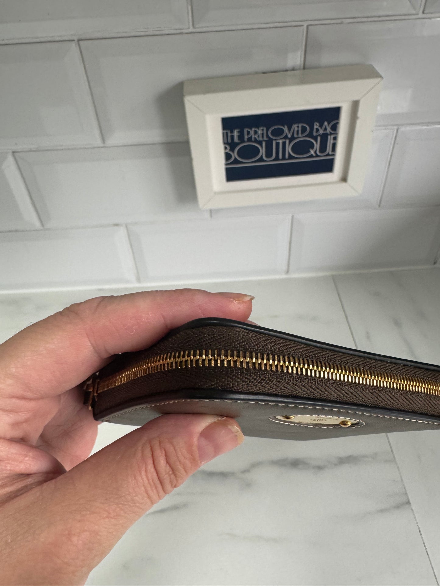 Mulberry Plaque Small Zip aAround Purse - Dark Palm