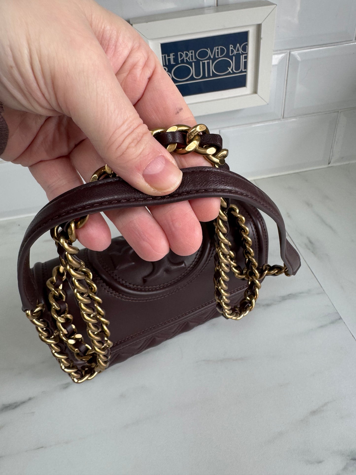Tory Burch Fleming Shoulder Bag - Burgundy