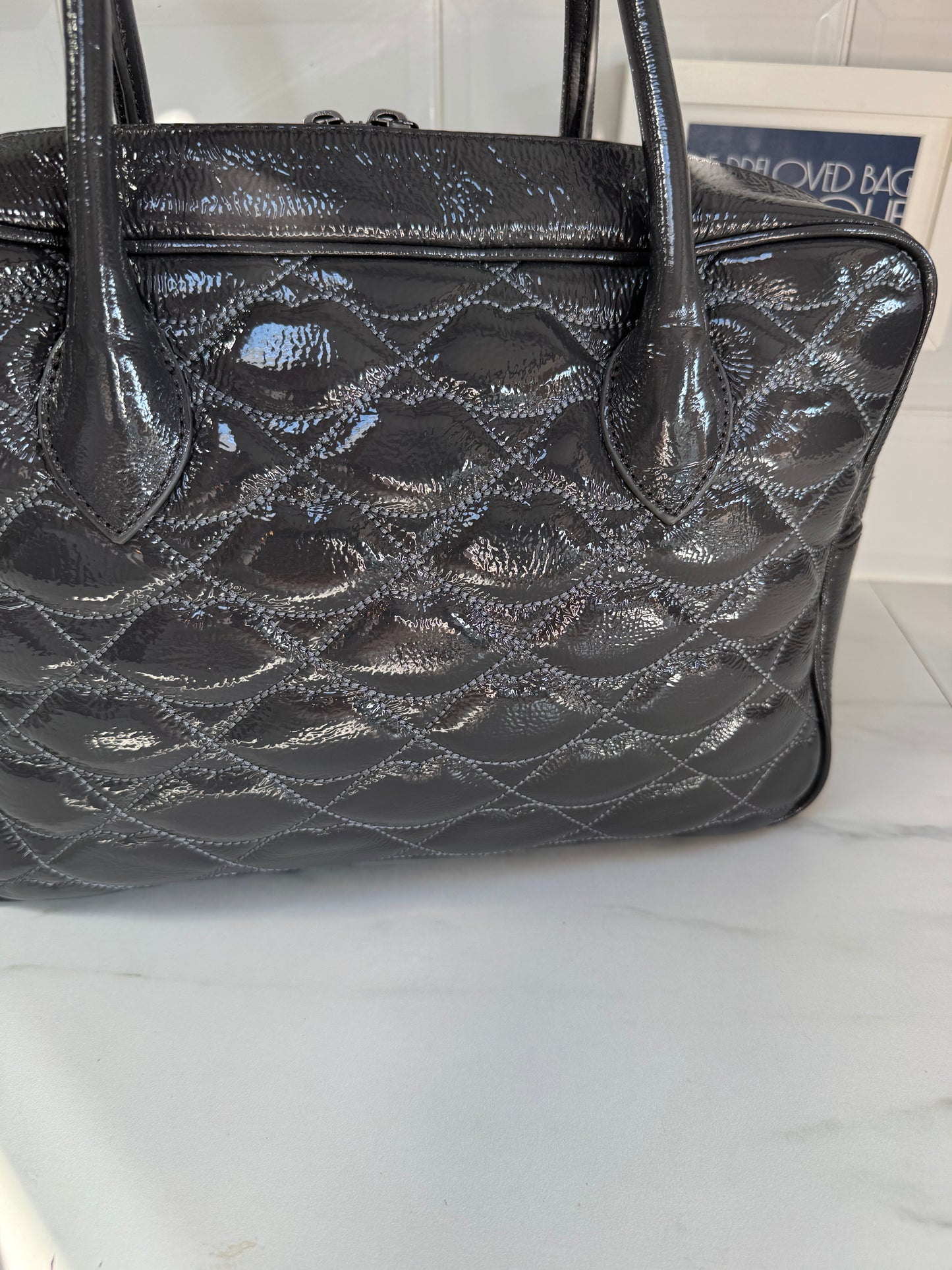 Lulu Guinness “Lips” Jenny Tote - Grey