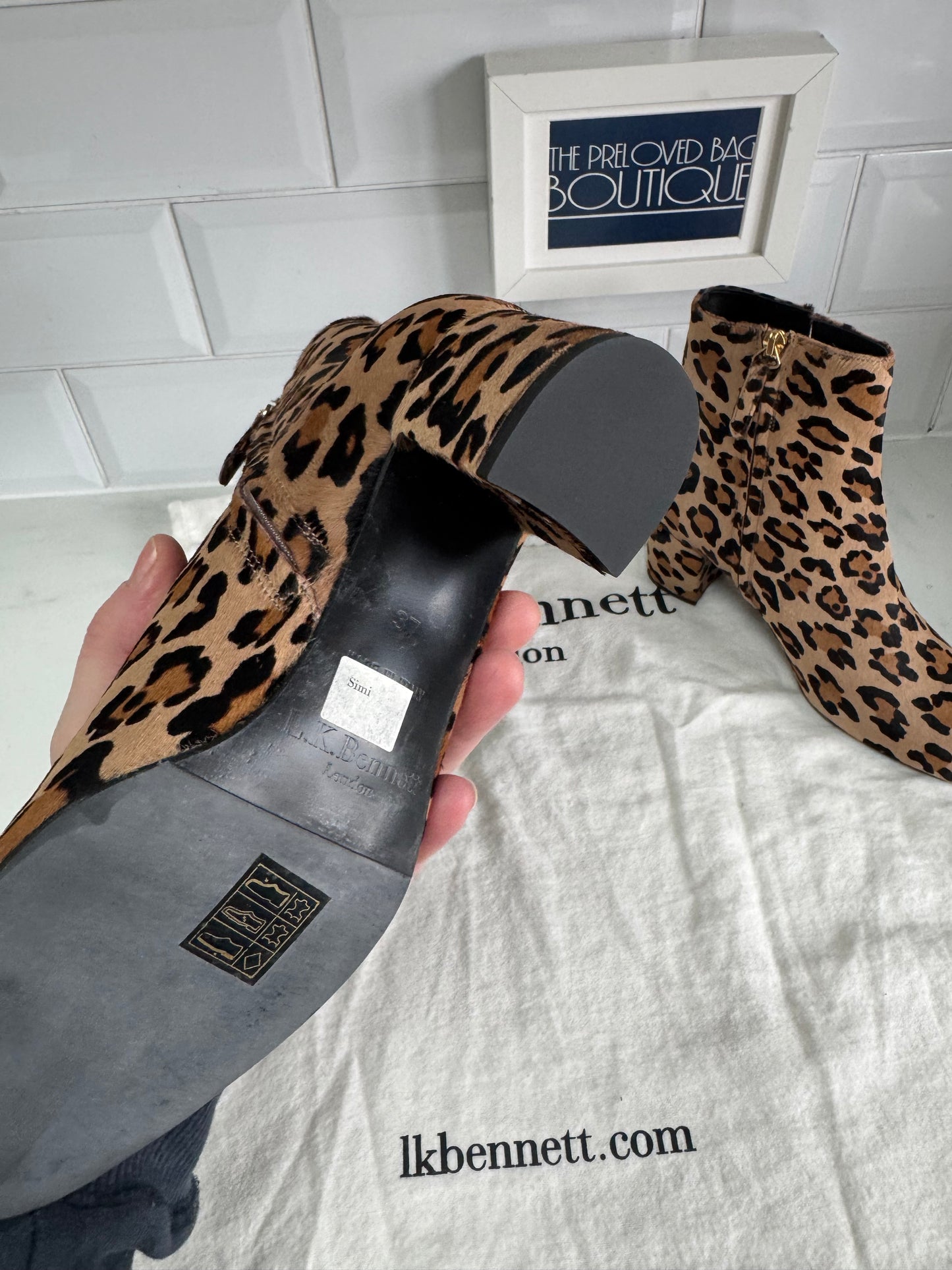 LK Bennett Simi Ankle Boots - Leopard Print