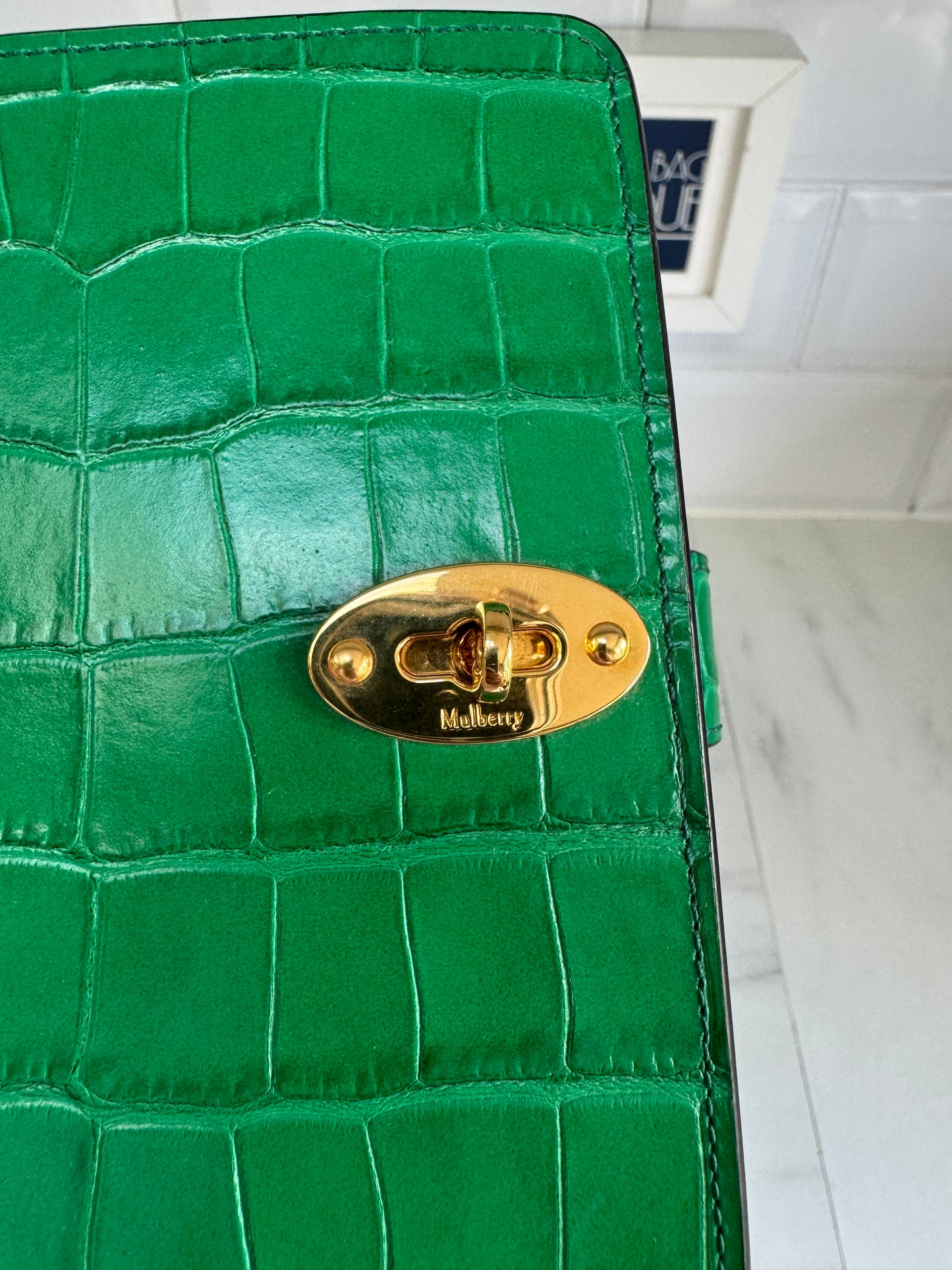 Mulberry Pocket Book - Emerald Croc Embossed