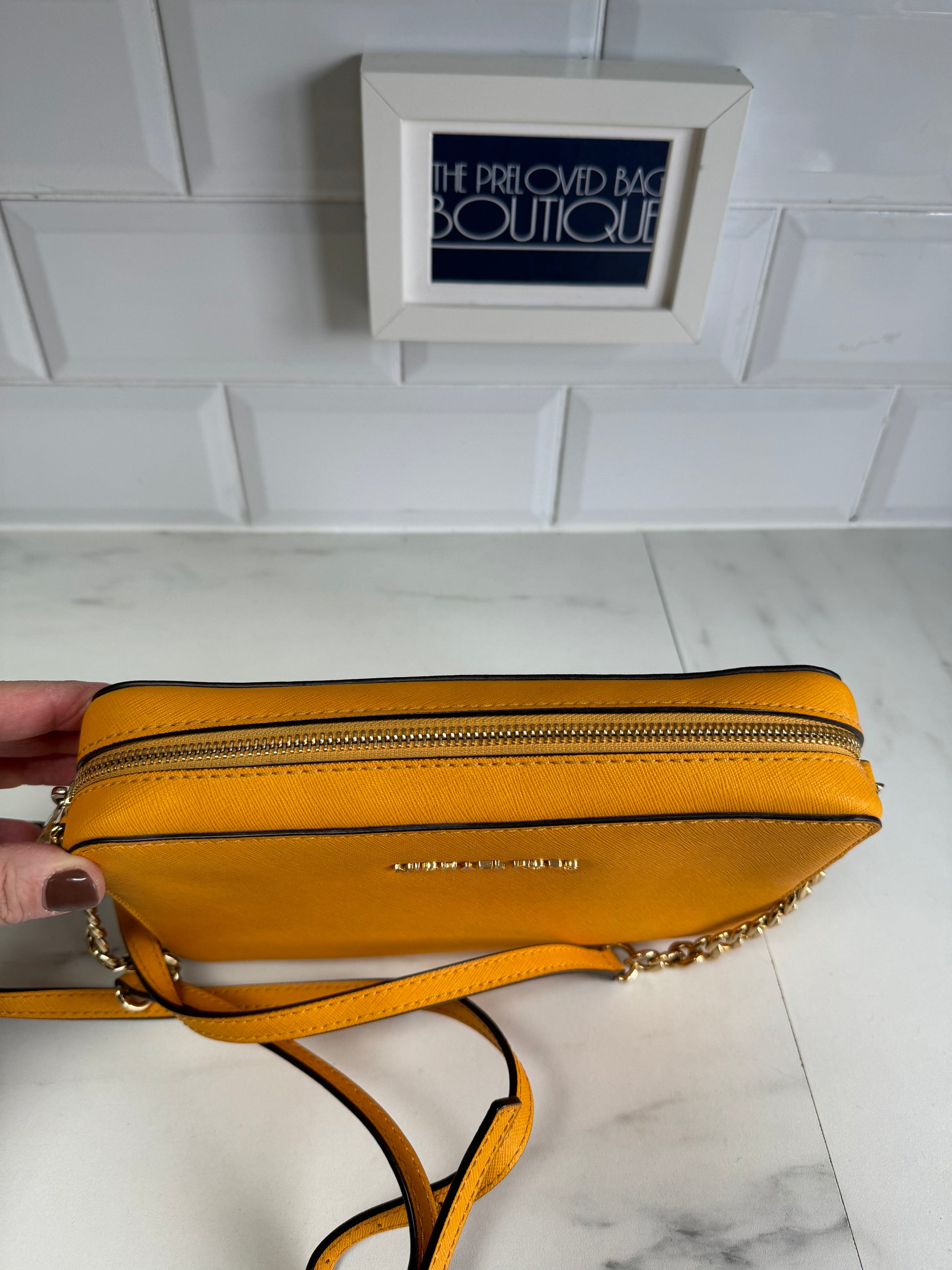 Michael Kors Jet Set crossbody bag yellow The Preloved Bag