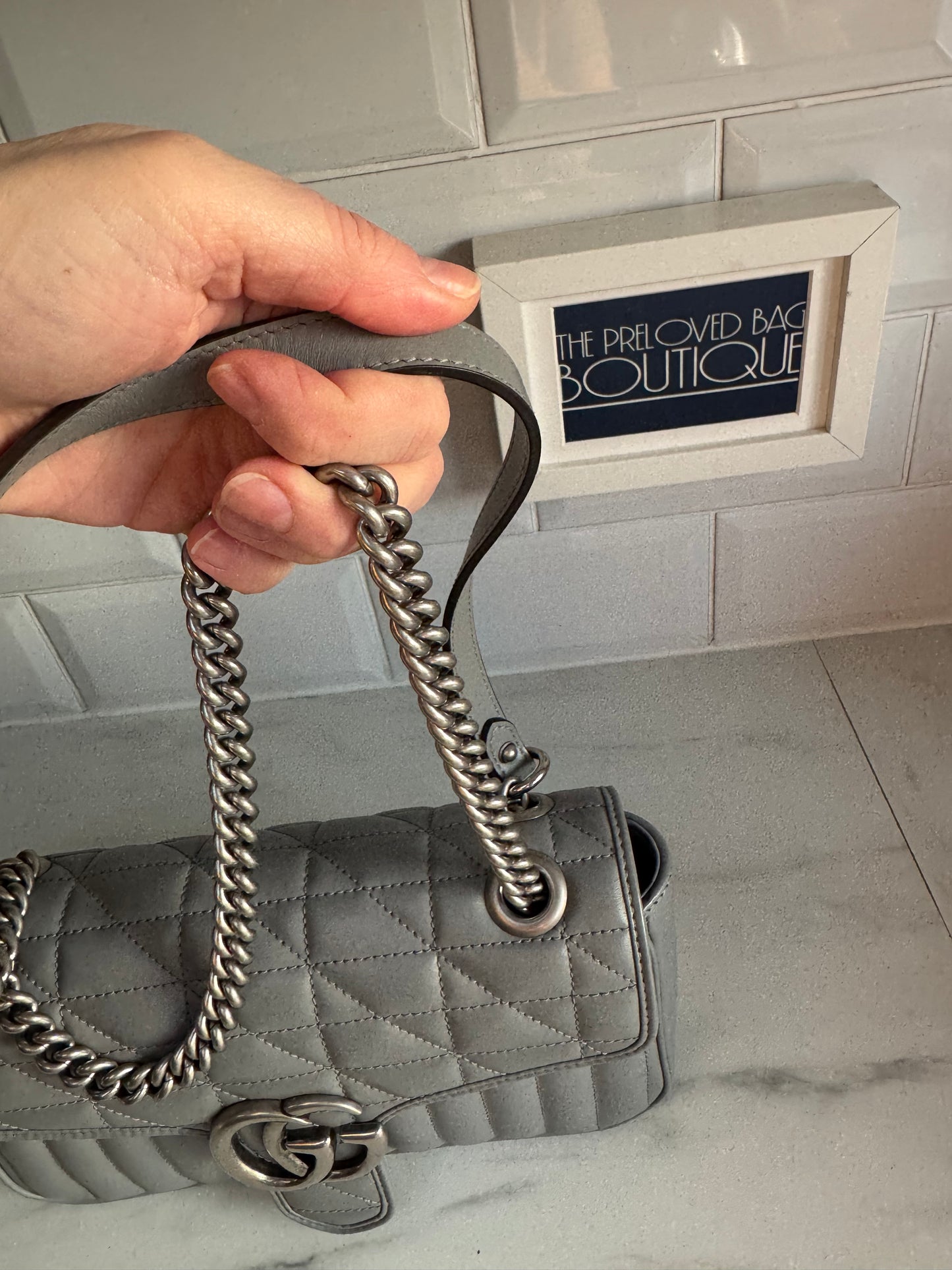 Gucci GG Marmont Shoulder Bag - Grey