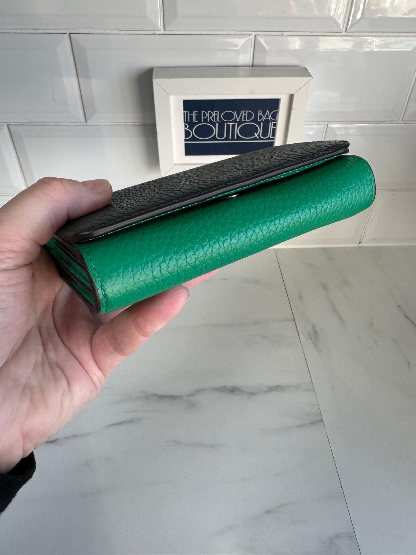 Mulberry Medium Continental Wallet - Mulberry Green and Lawn Green