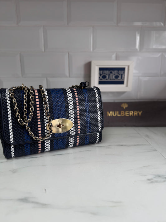 Mulberry Medium Twilight Rafia Lily - blue, pink, black and white