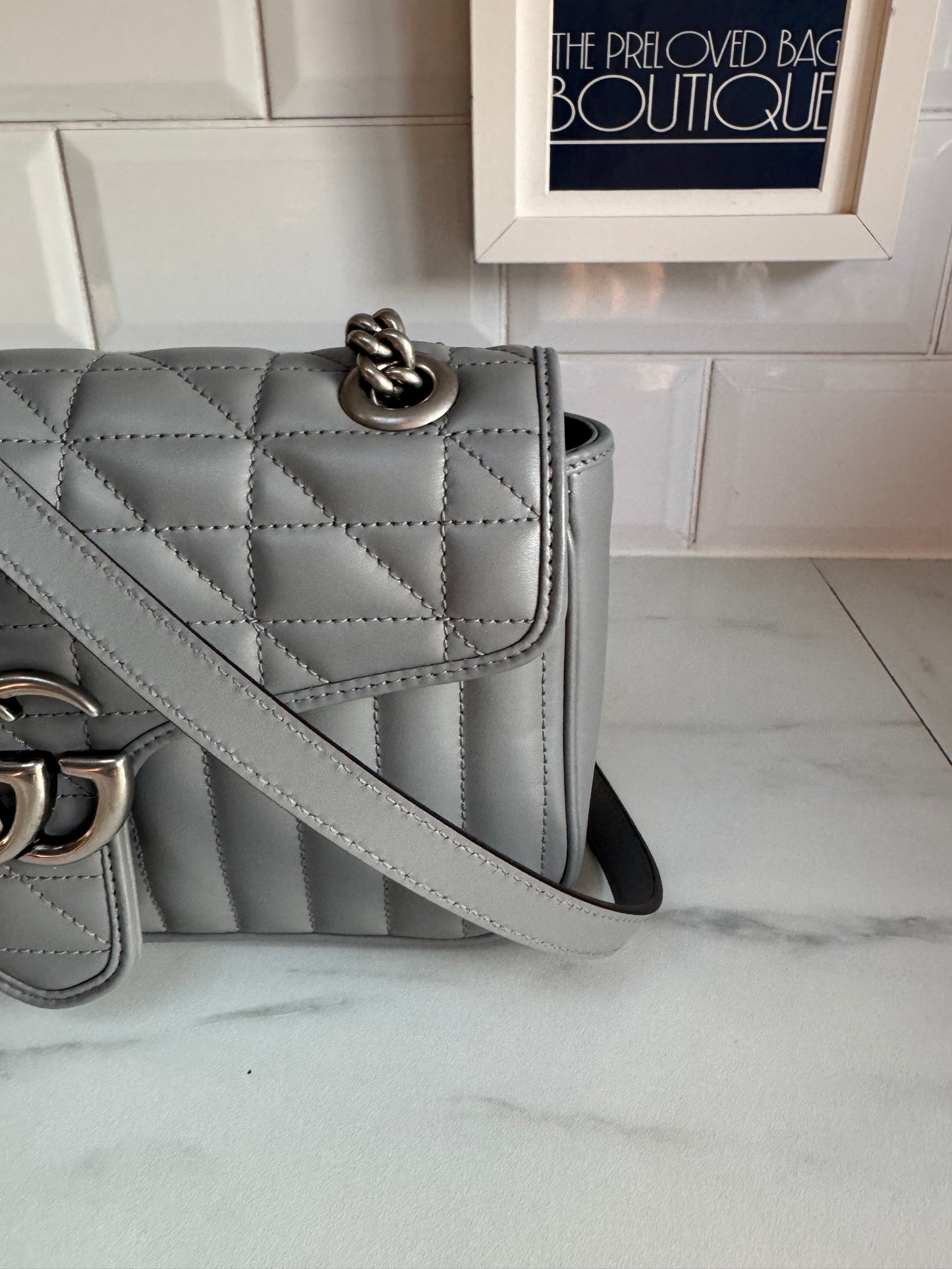 Gucci GG Marmont Shoulder Bag - Grey