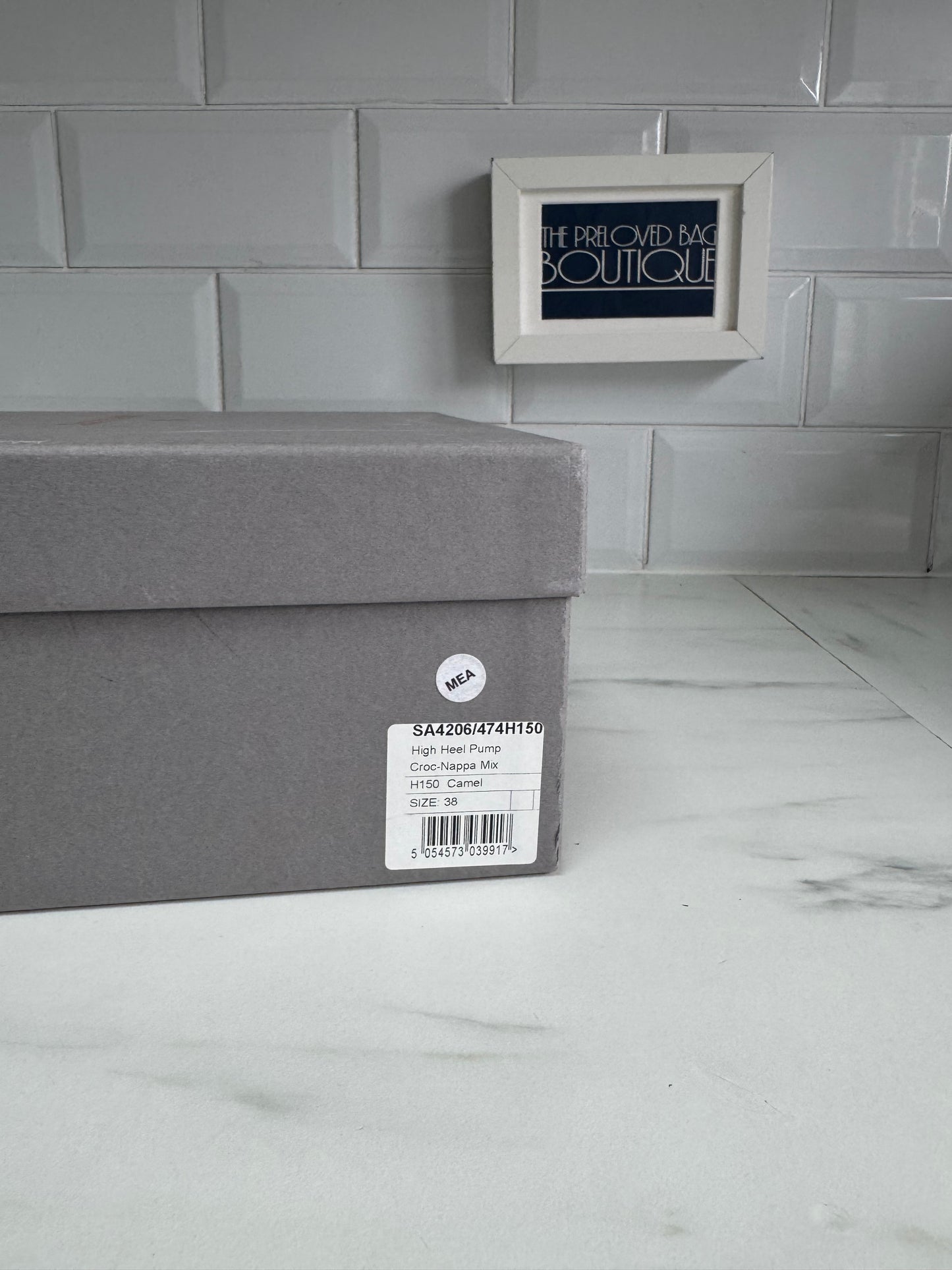 Mulberry Croc Nappa Leather Wooden Heels - Camel