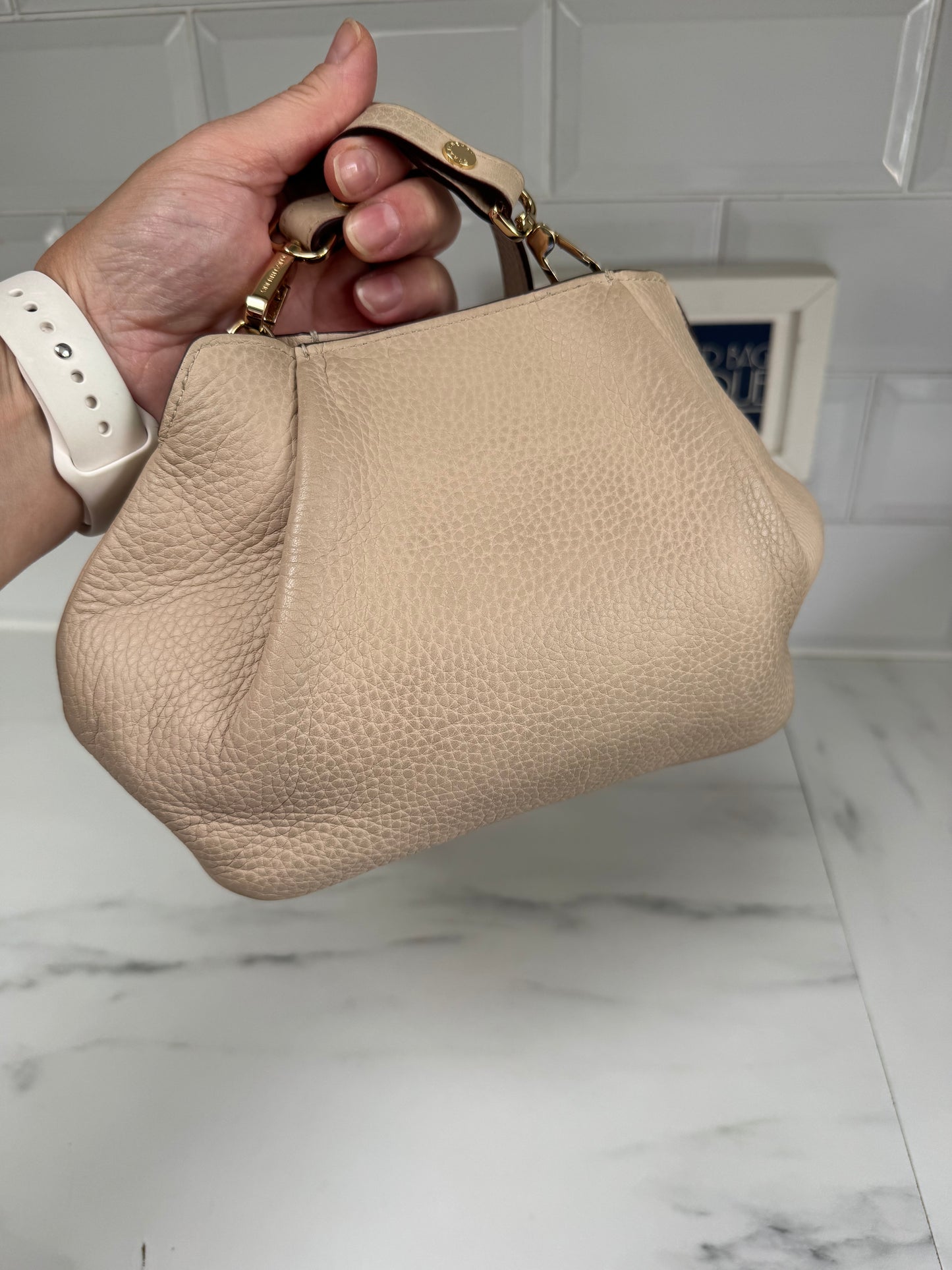 Strathberry Osette Drawstring Pouch Cross Body - Nude