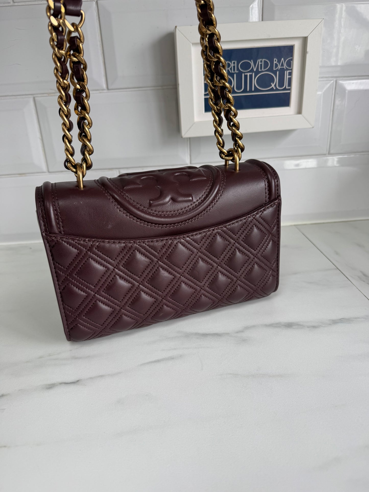 Tory Burch Fleming Shoulder Bag - Burgundy