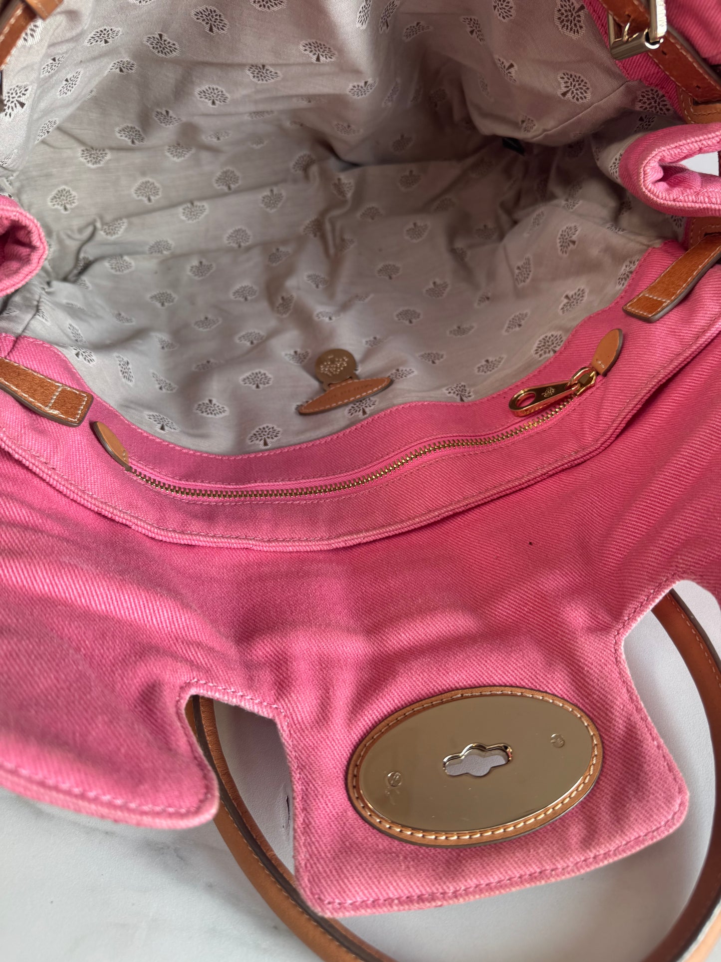 Mulberry Denim Quilted Bayswater - Candy Pink