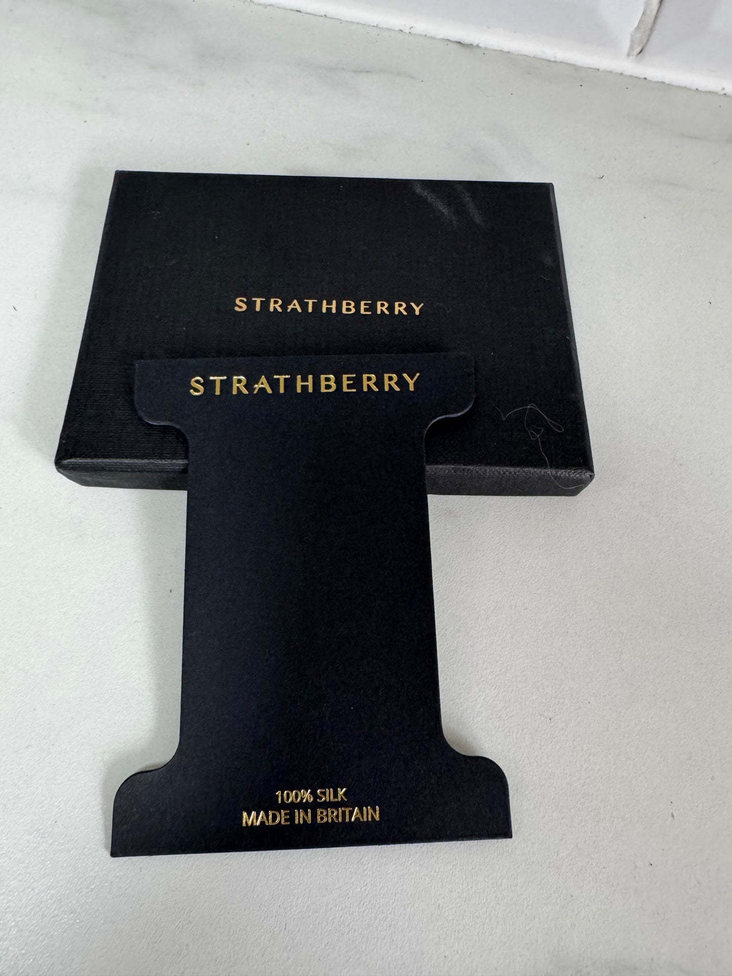 Strathberry Silk Scarf / Twilly - Black Floral