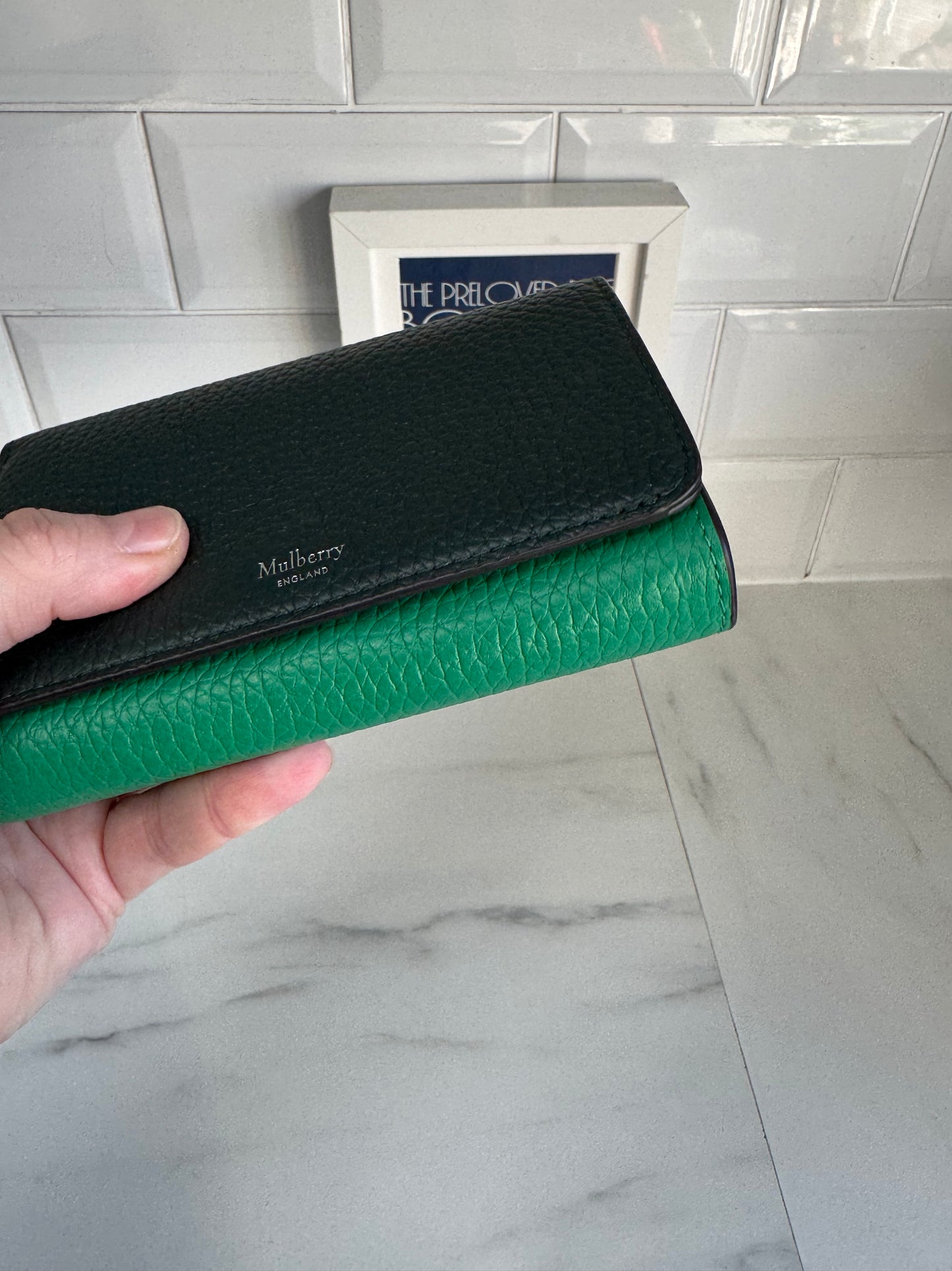 Mulberry Medium Continental Wallet - Mulberry Green and Lawn Green