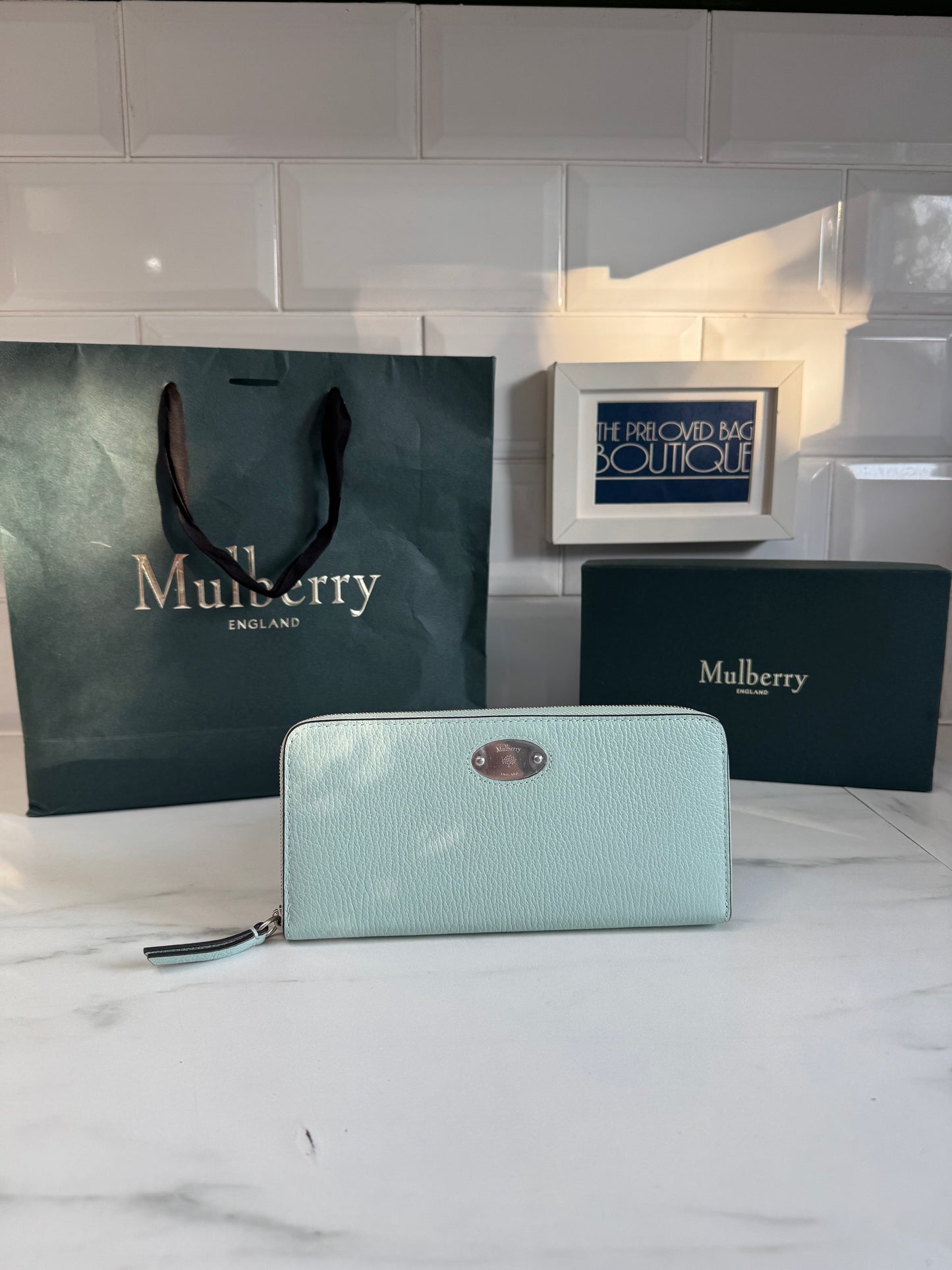 Mulberry Plaque 8CC Zip Purse - Acrylic Green