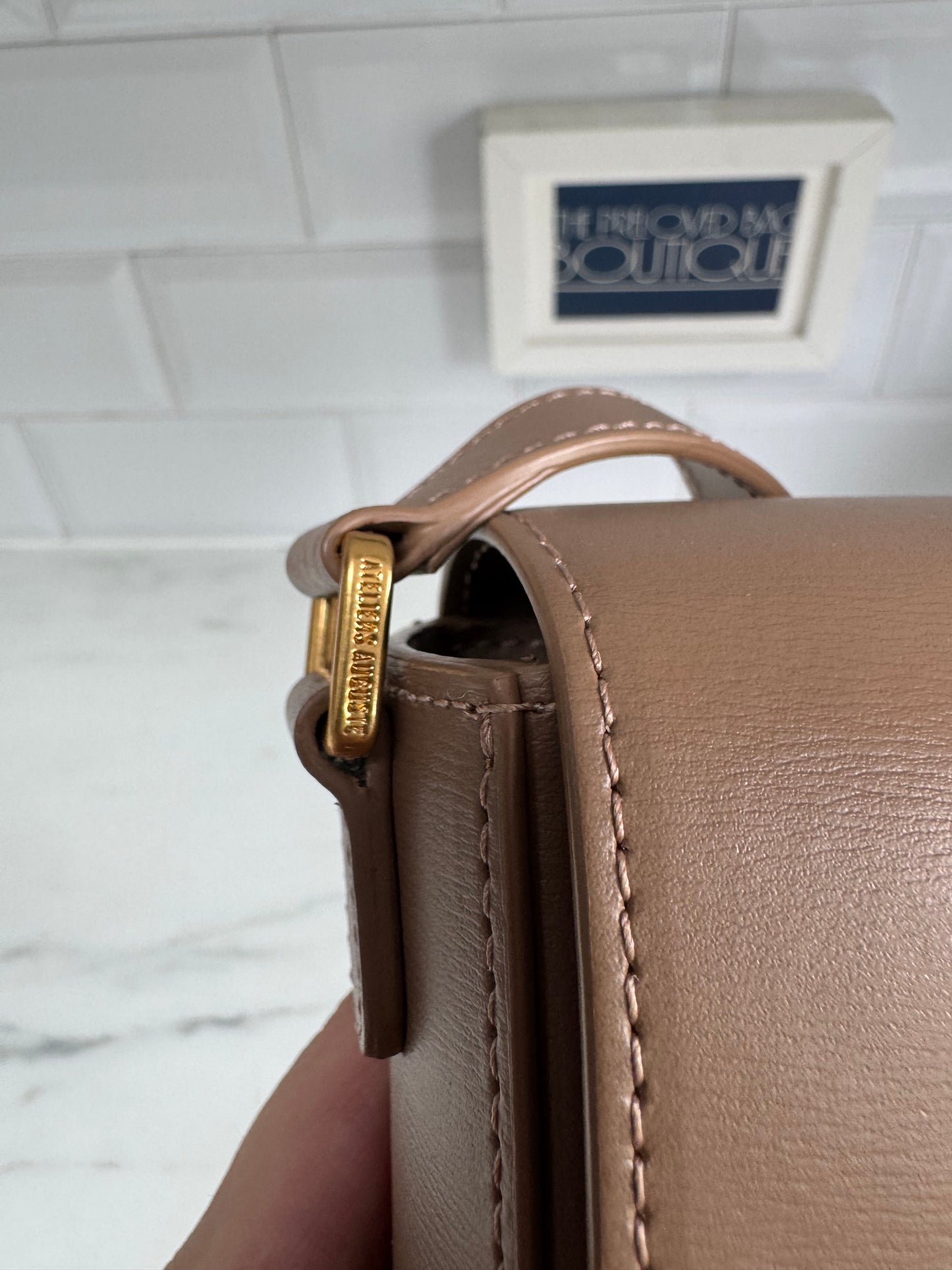 Ateliers Auguste Mini Monceau gold Edition - taupe box leather
